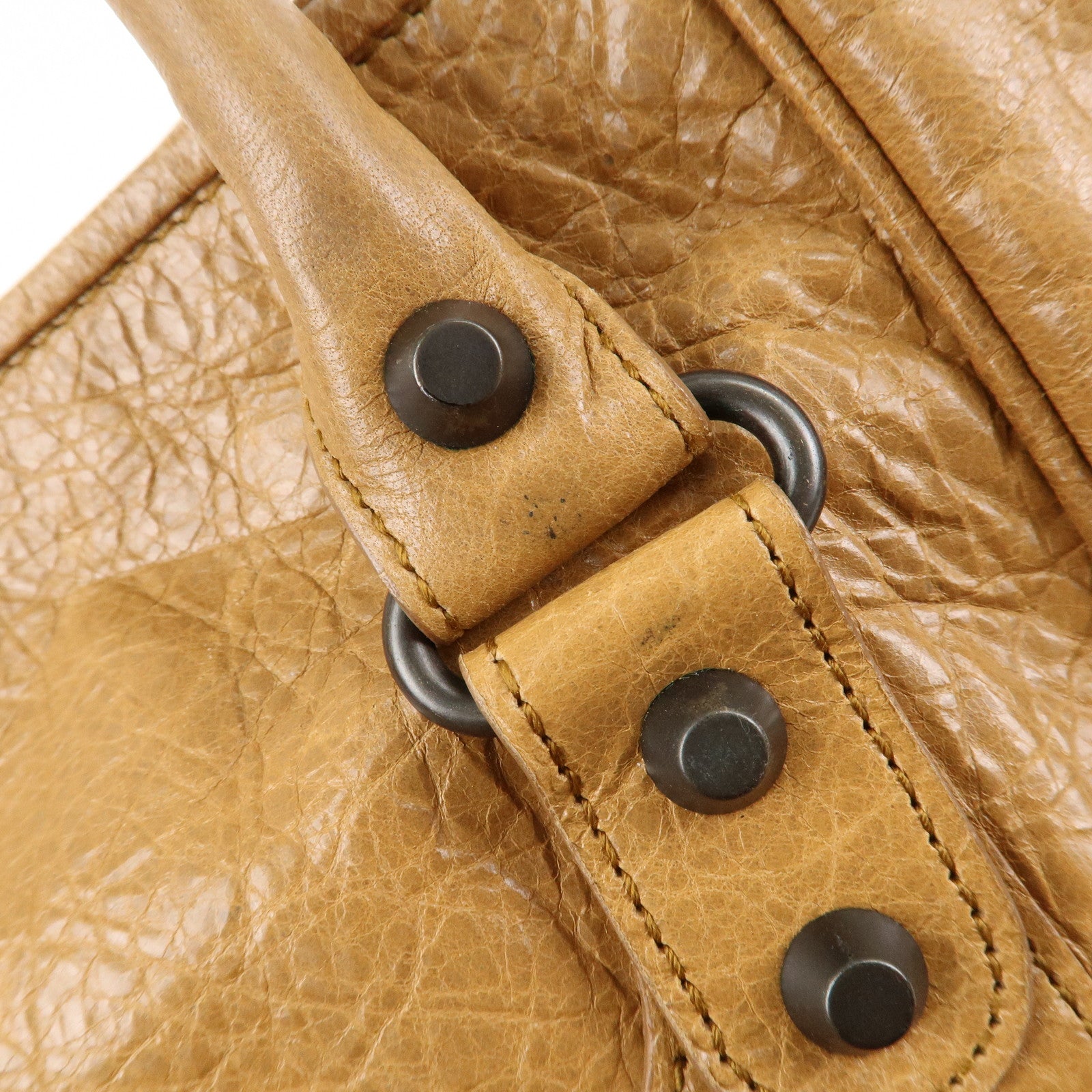 BALENCIAGA The Sunday Leather Tote Bag Hand Bag Brown 228750 Used