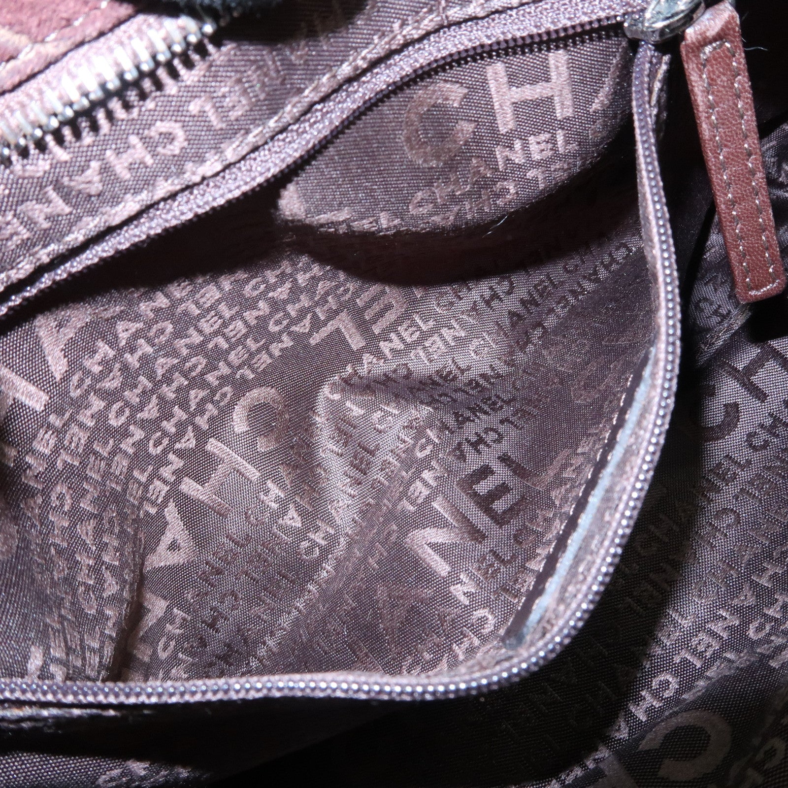 CHANEL Cameria Suede Shoulder Bag Brown Silver Hardware Used