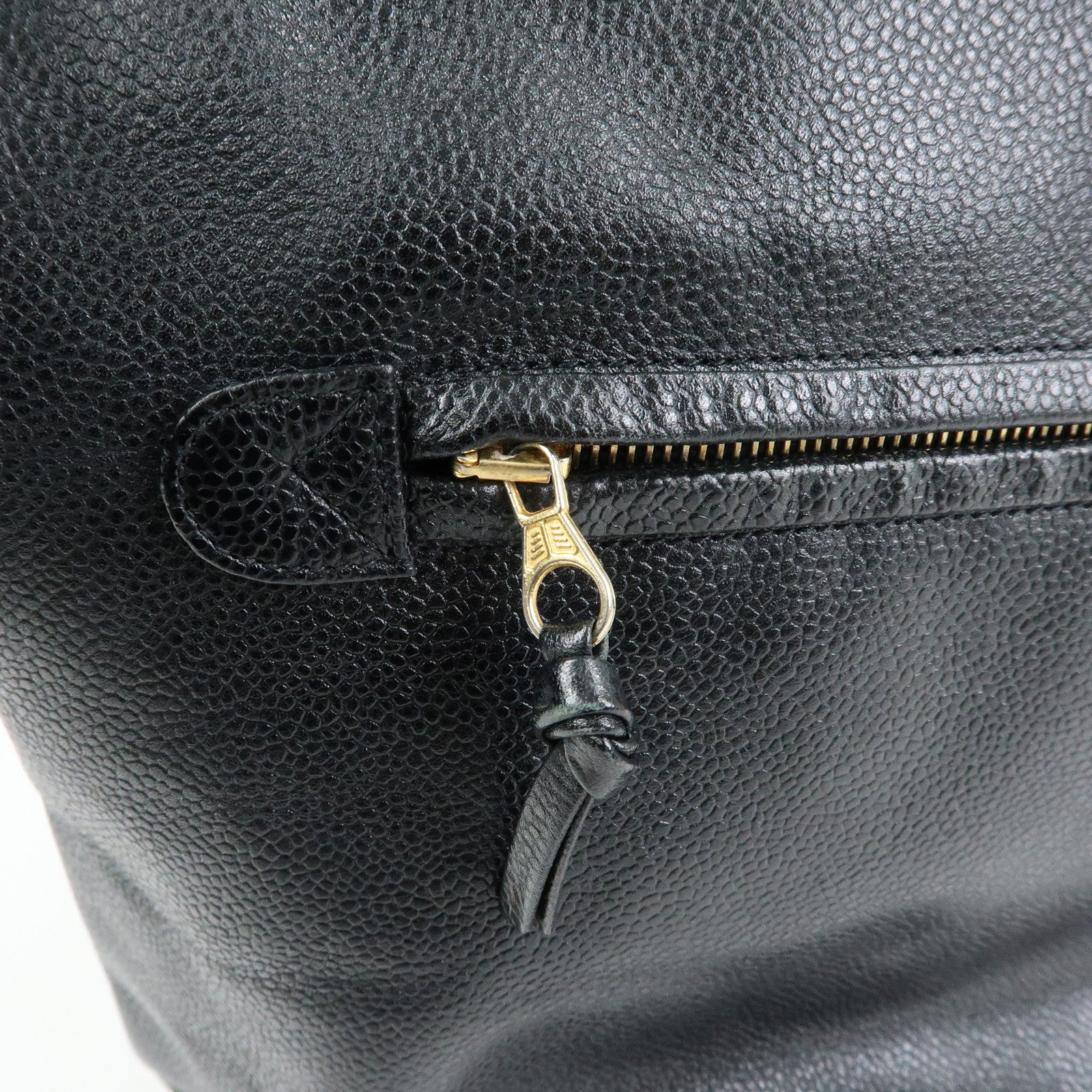 CHANEL Large COCO Mark Cavairskin Shoulder Bag Black