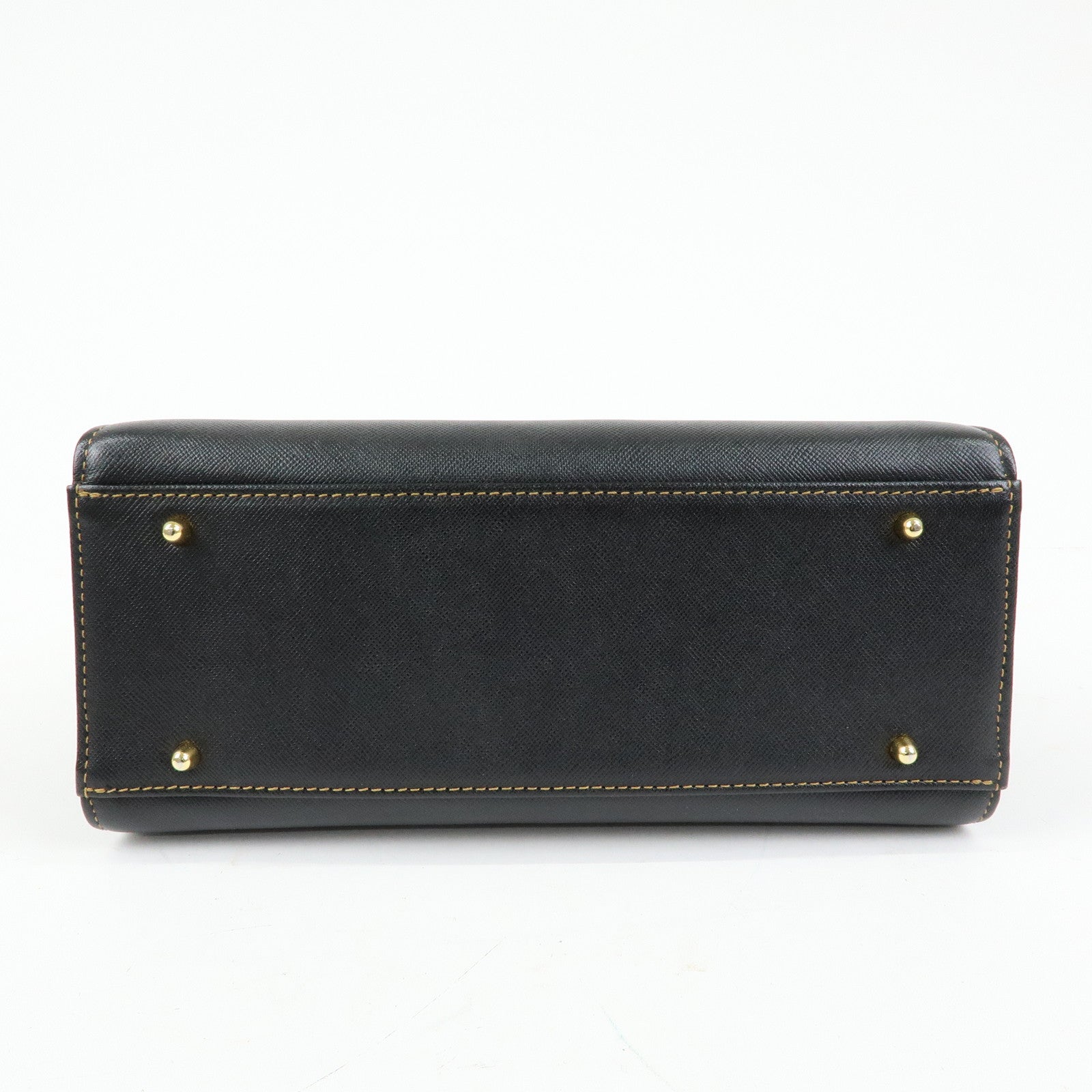 VALENTINO Leather 2Way Bag Hand Bag Shoulder Bag Black