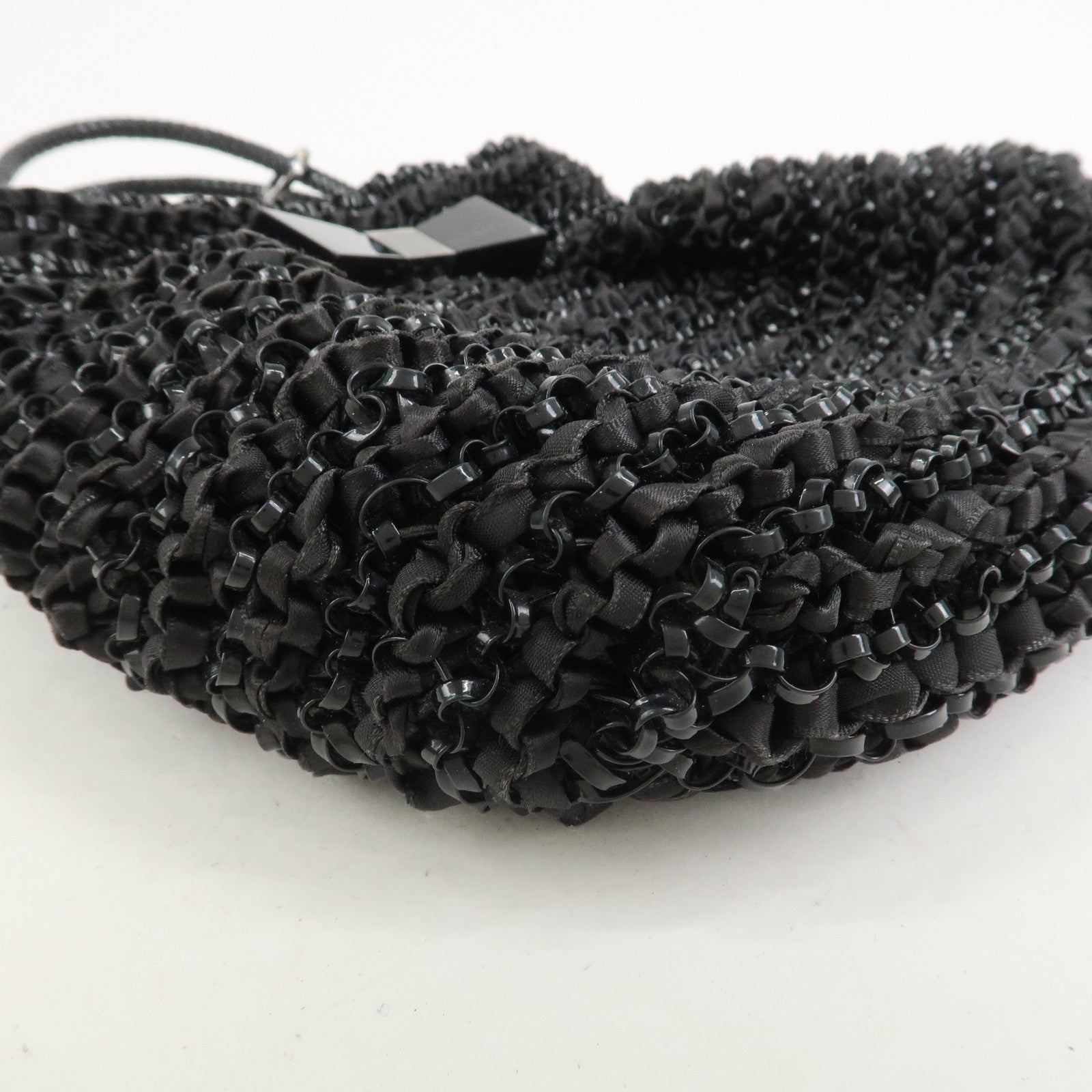 ANTEPRIMA Wire Bag PVC 2Way Bag Hand Bag Shoulder Bag Ribbon Black