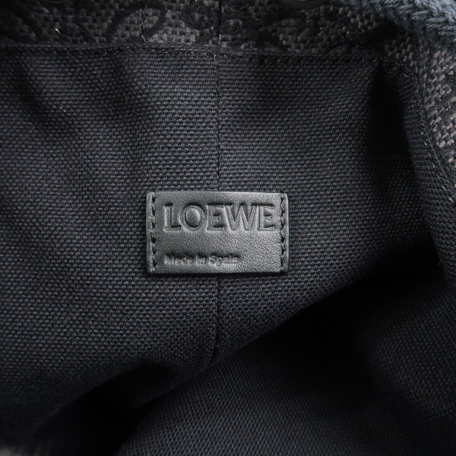 LOEWE Repeat Anagram Knot Jacguard Calf Leather Backpack Black