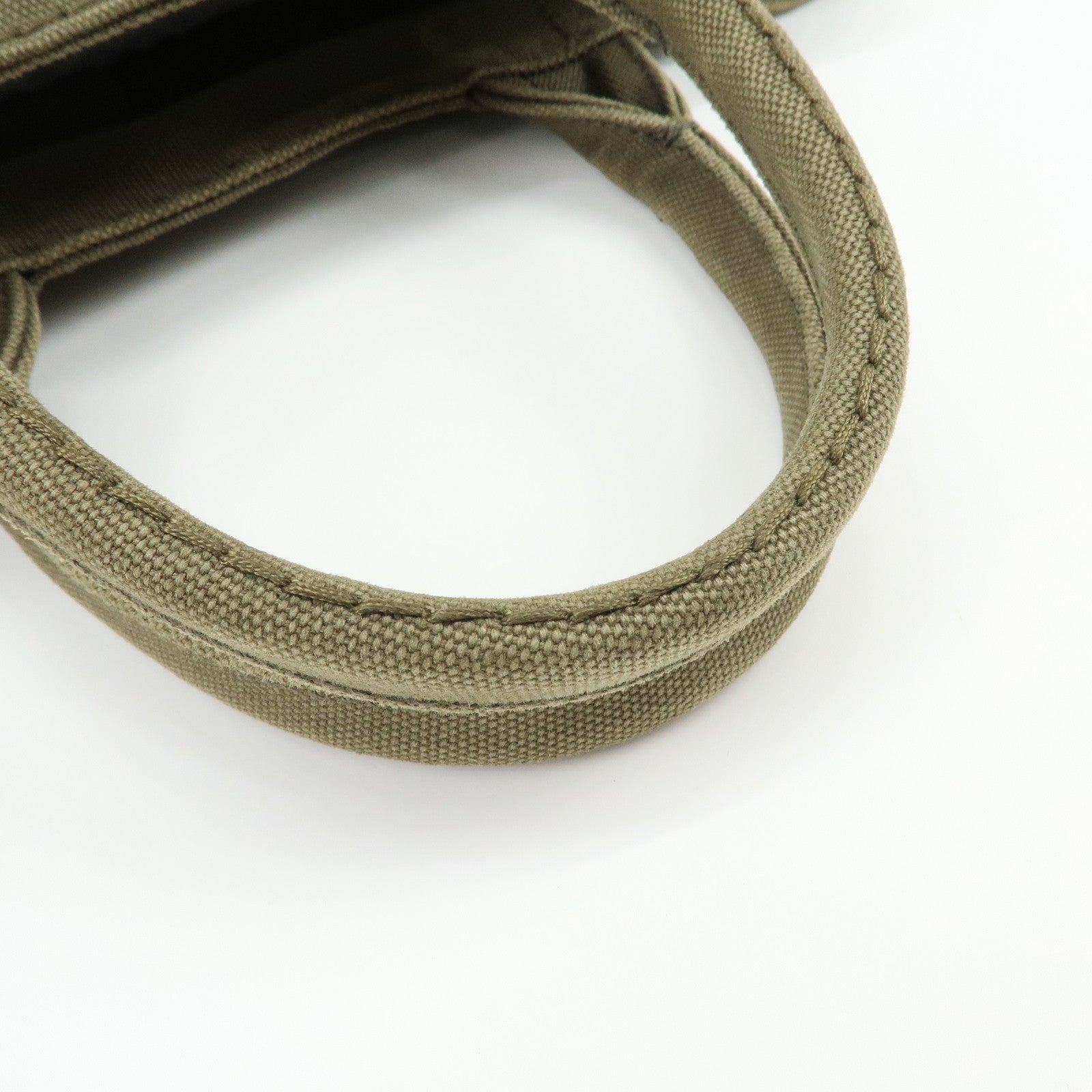 PRADA Triangle Log Canapa Mini 2Way Hand Shoulder Bag Khaki B2439G
