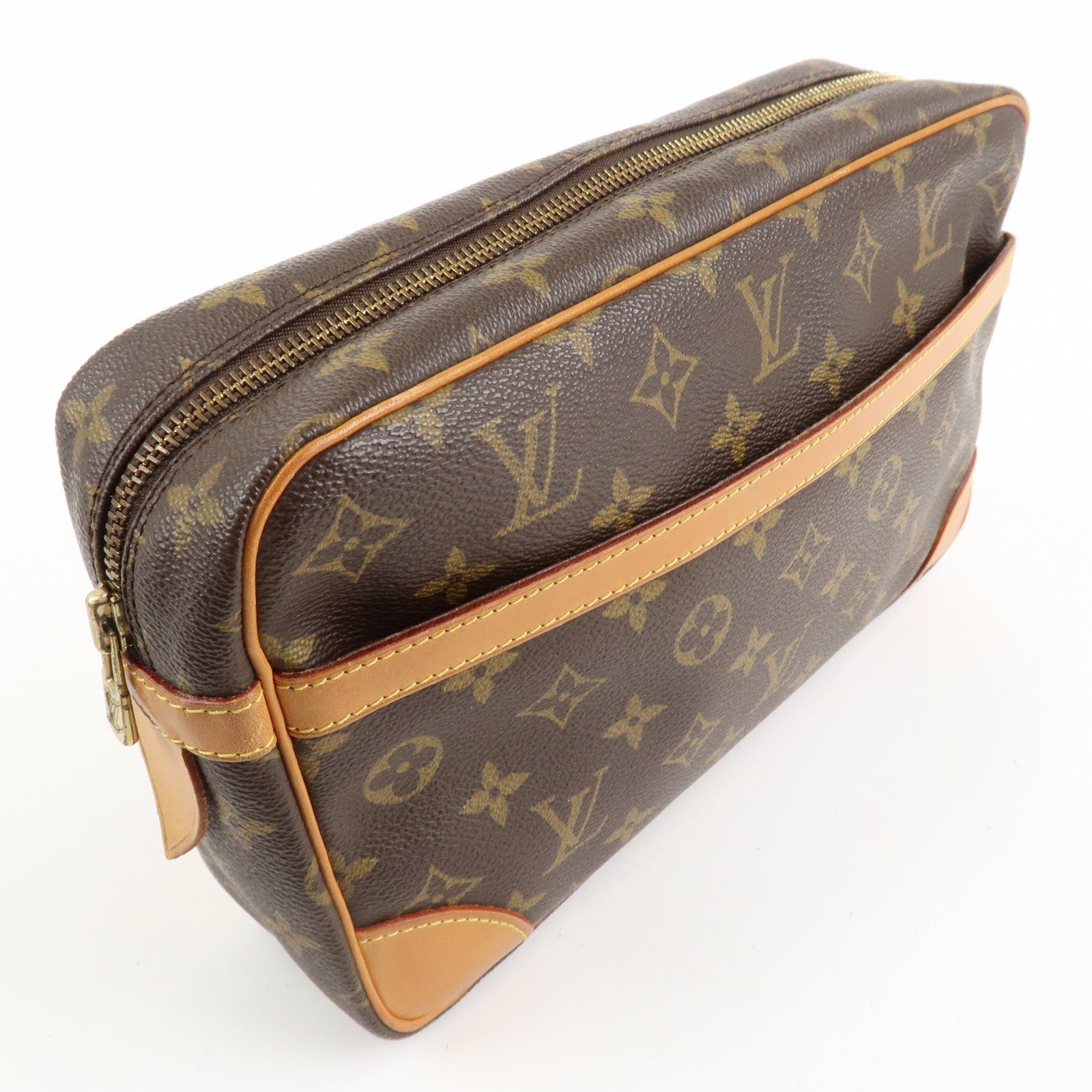 Louis Vuitton Monogram Compiegne 28 Pouch Clutch Bag Brown M51845