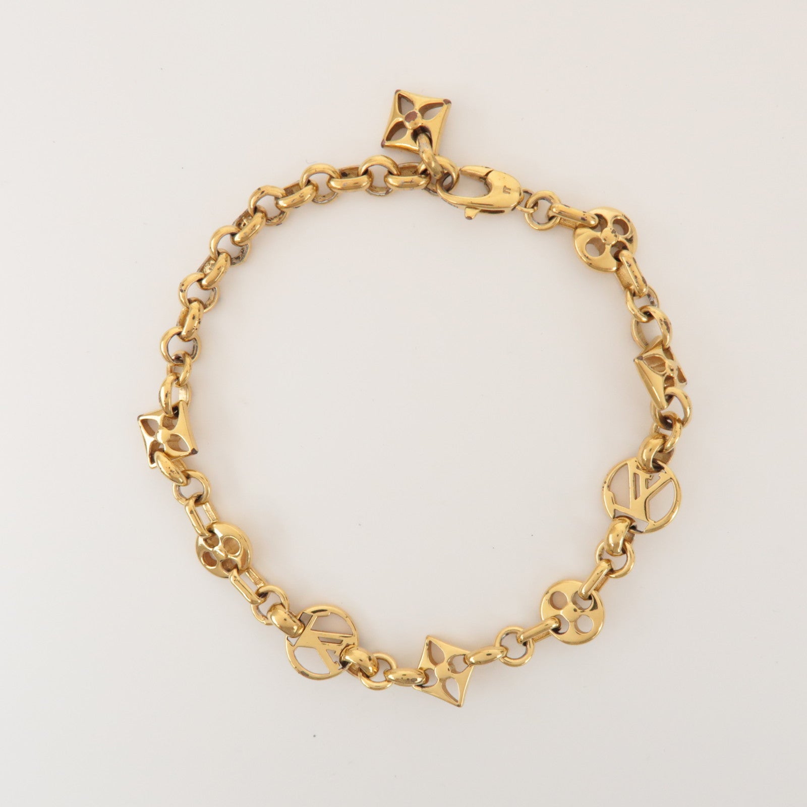 Louis Vuitton Monogram Crazy In Lock Bracelet Gold M00376