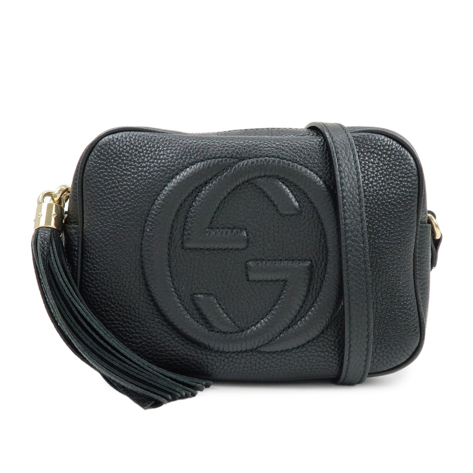 GUCCI SOHO Leather Shoulder Crossbody Bag Black 308364