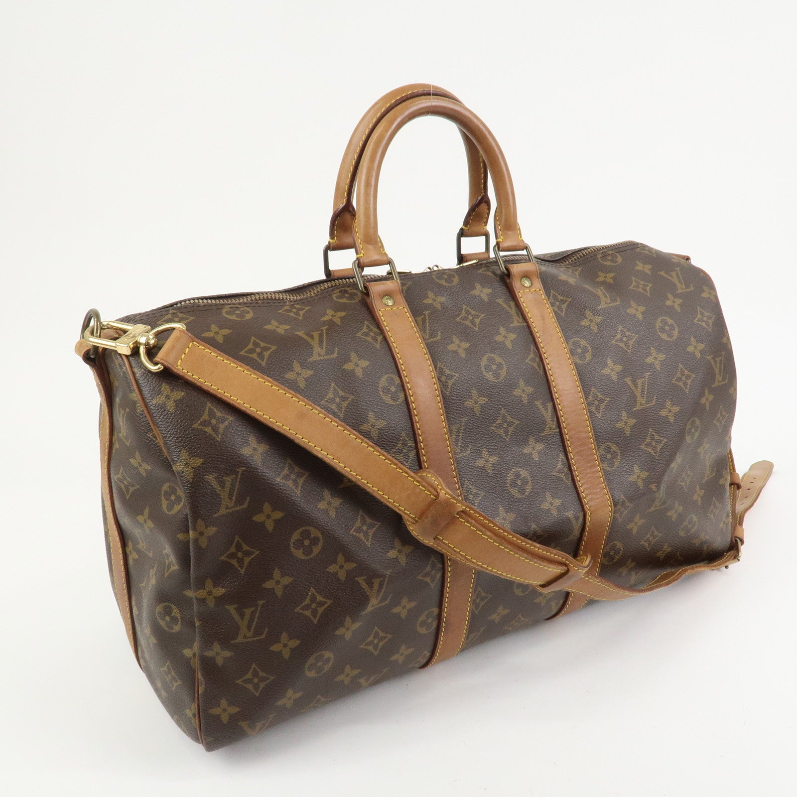 Louis Vuitton Monogram Keep All Bandouliere 45 Boston Bag M41418