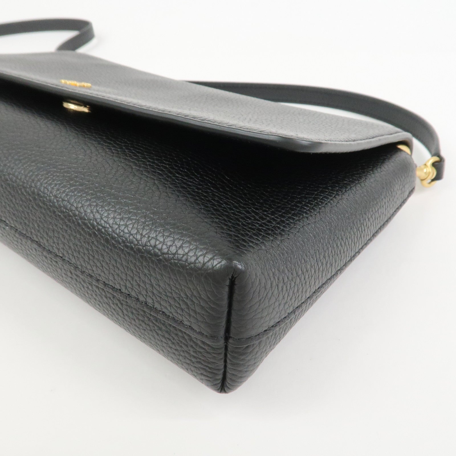 TORY BURCH Logo Leather Shoulder Bag Black