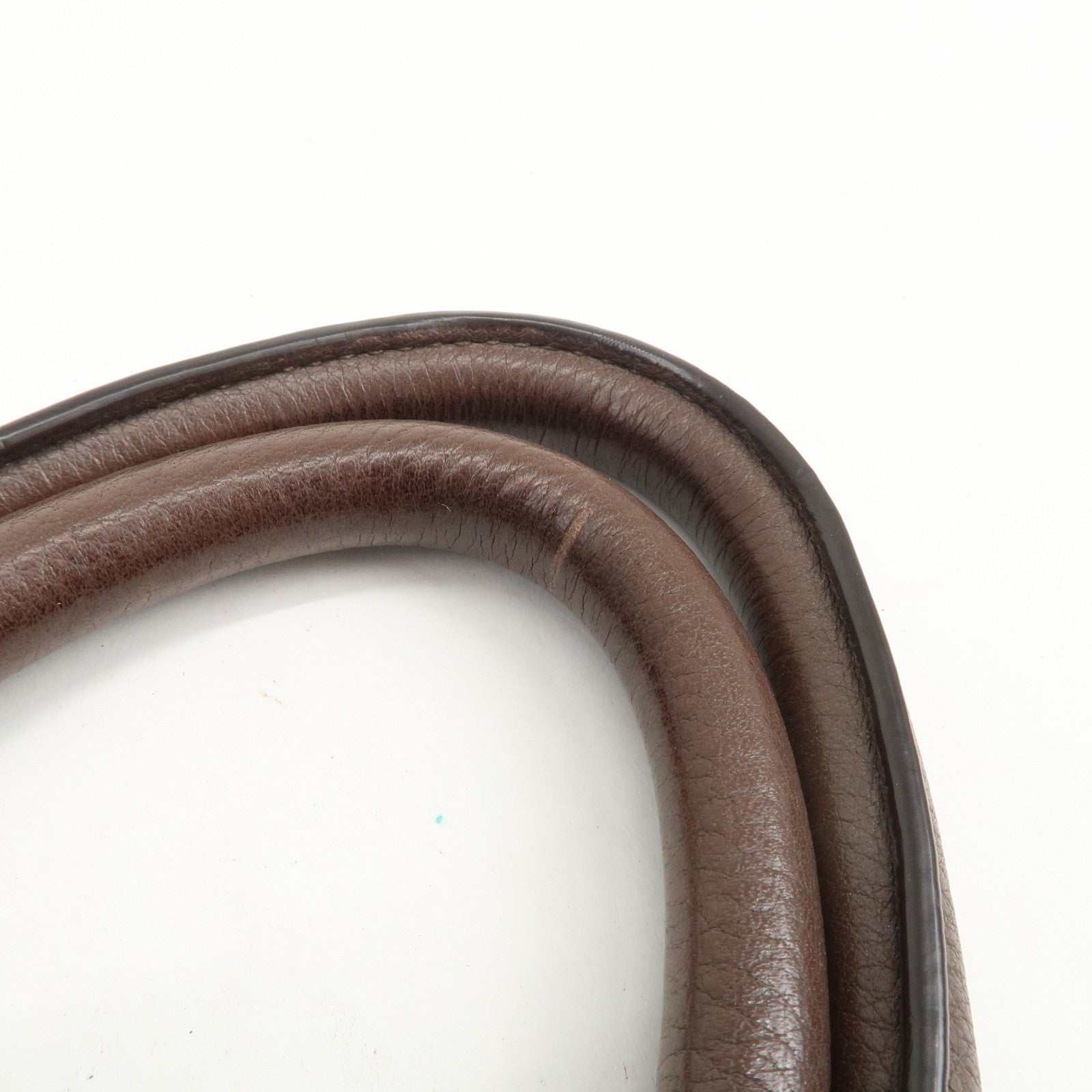 PRADA Logo Leather Shoulder Bag Boston Bag Hand Bag Brown B3091M