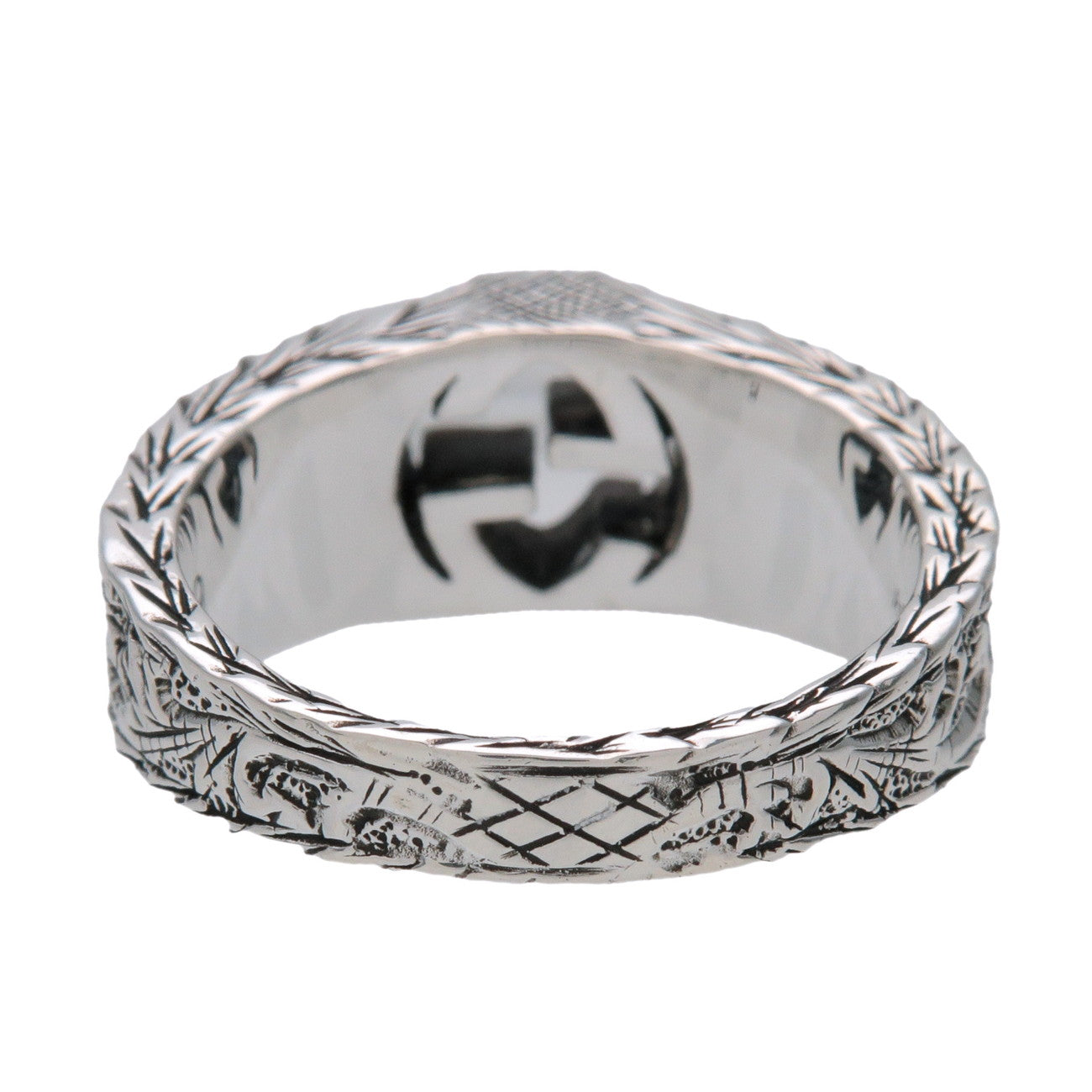 GUCCI Interlocking G Arabesque Ring SV925 Silver #9 US5 EU49 HK10.5