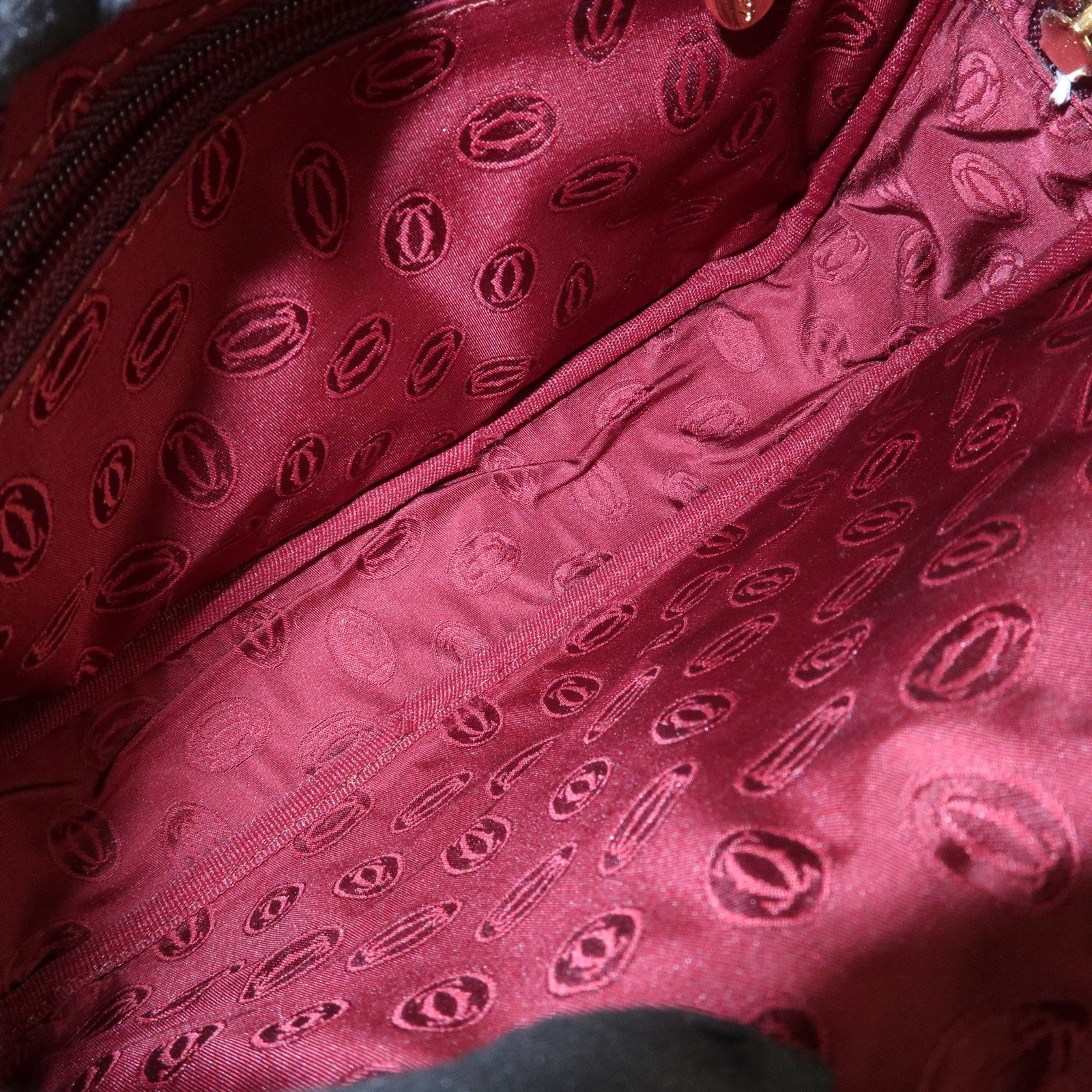 Cartier Must Line Calf Leather Shoulder Bag Burgundy