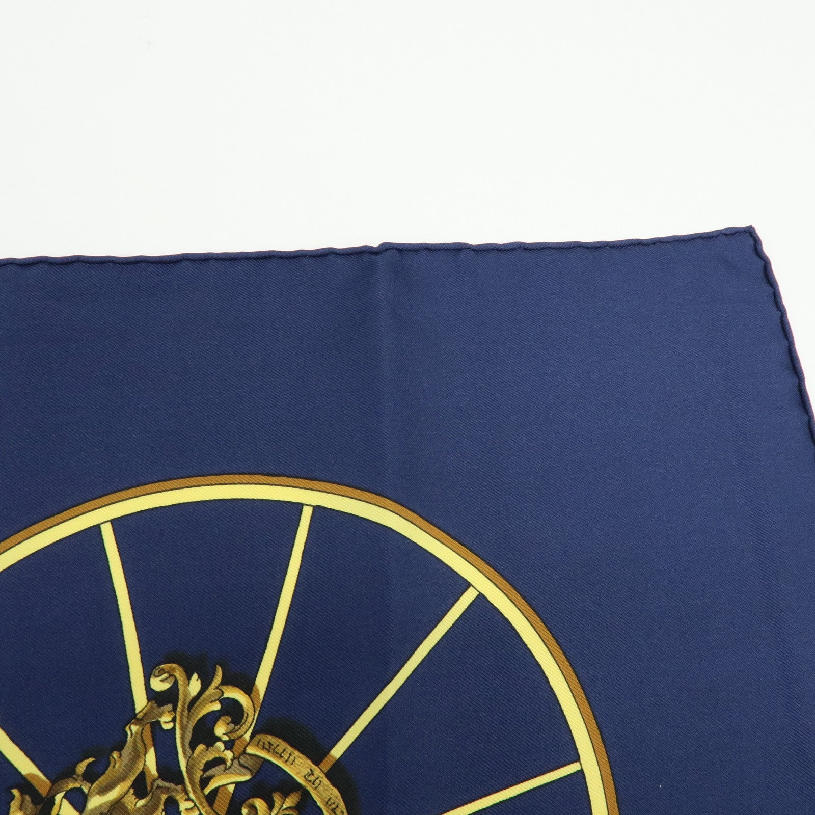 HERMES Carre 90 Silk 100% Scarf SPRINGS Dark Navy