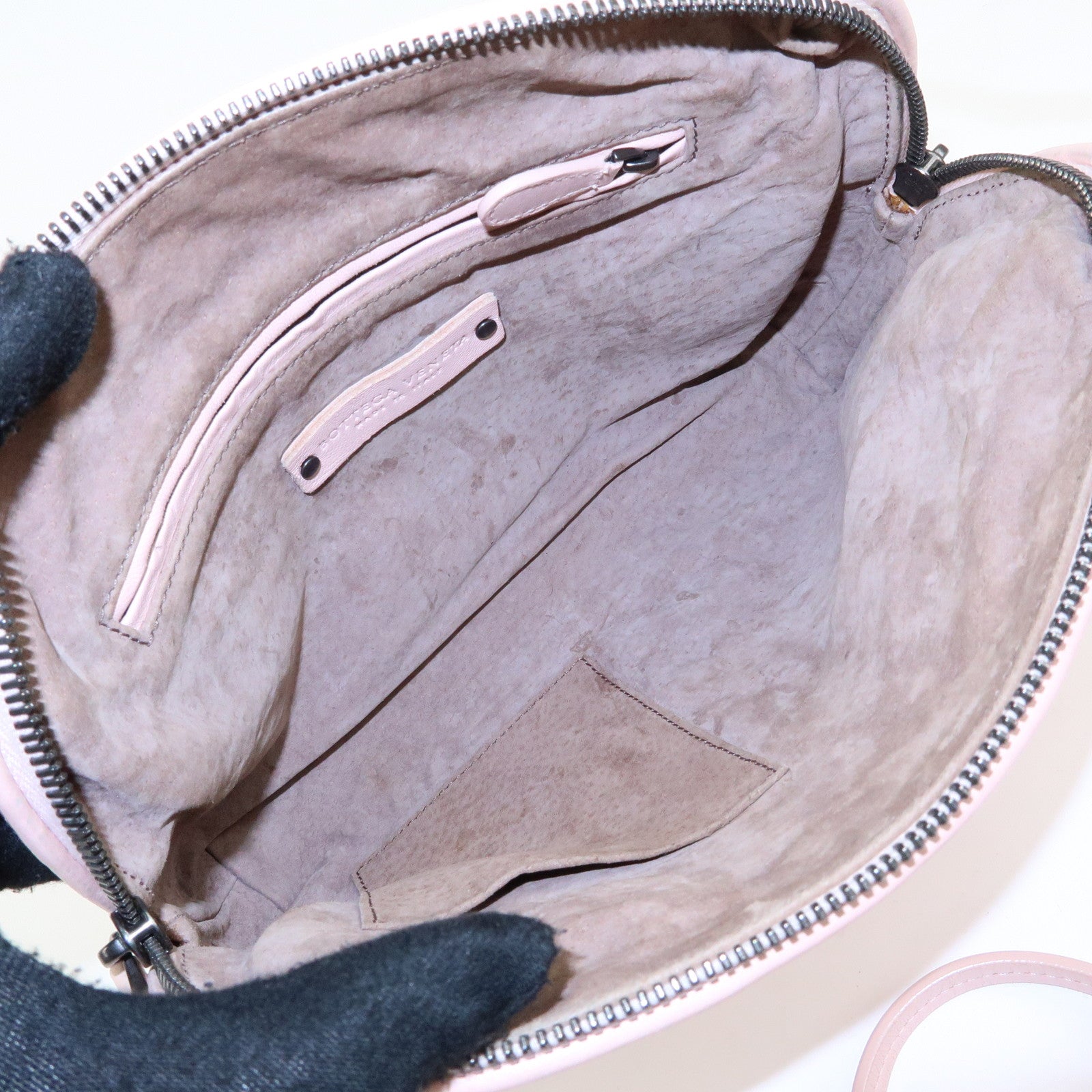 BOTTEGA VENETA Intrecciato Leather Shoulder Bag Pink 245354