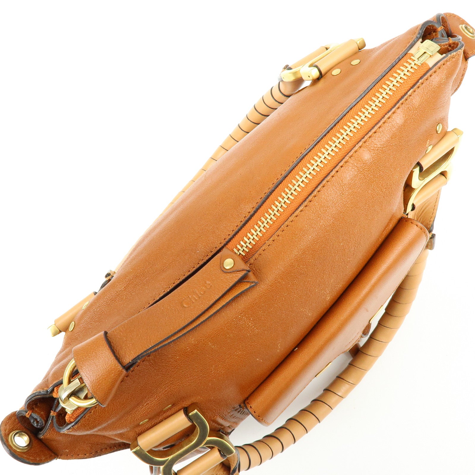 Chloe Marcie Leather 2Way Bag Shoulder Bag Hand Bag Brown