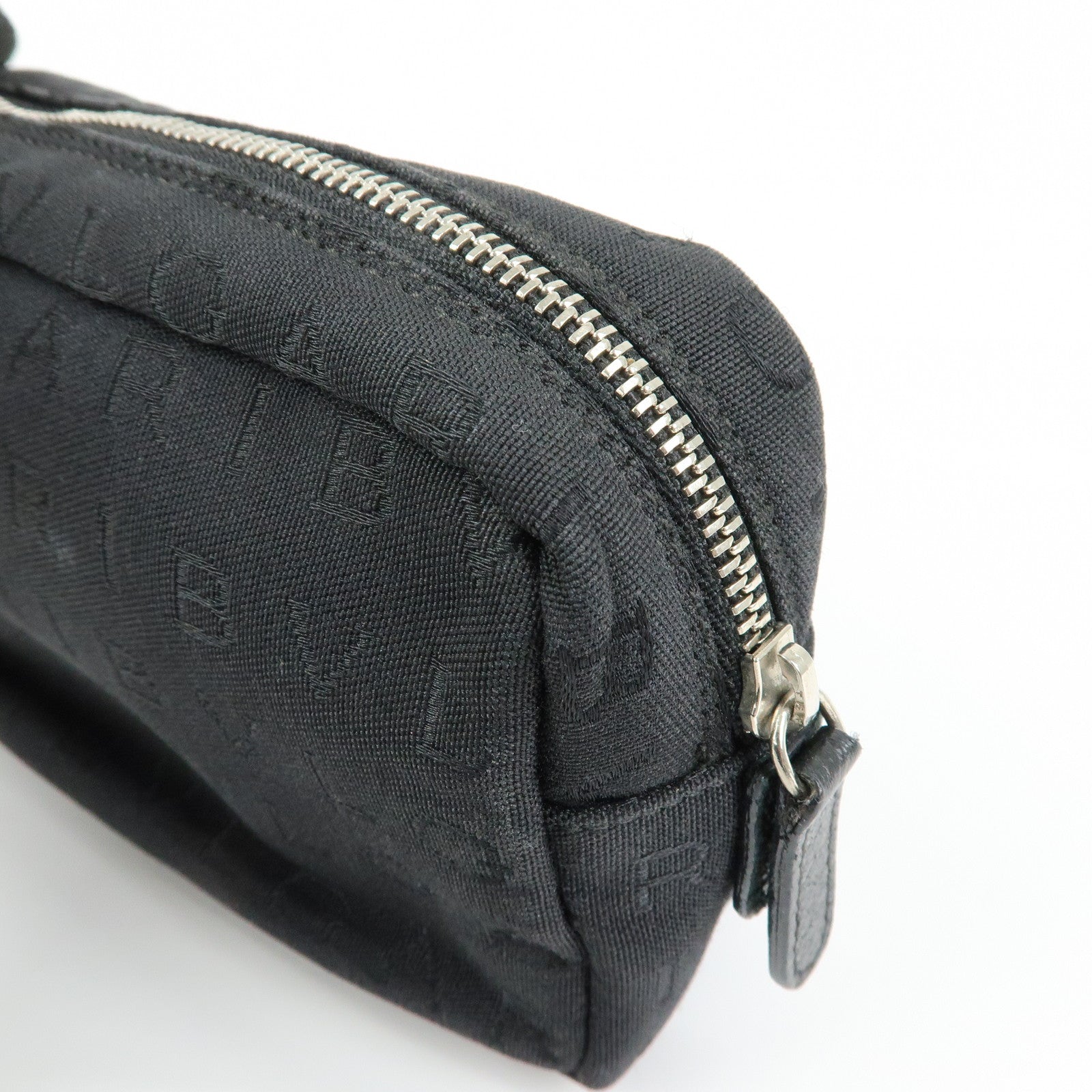 BVLGARI Logo Canvas Pouch Cosmetic Pouch Accessary Pouch Black
