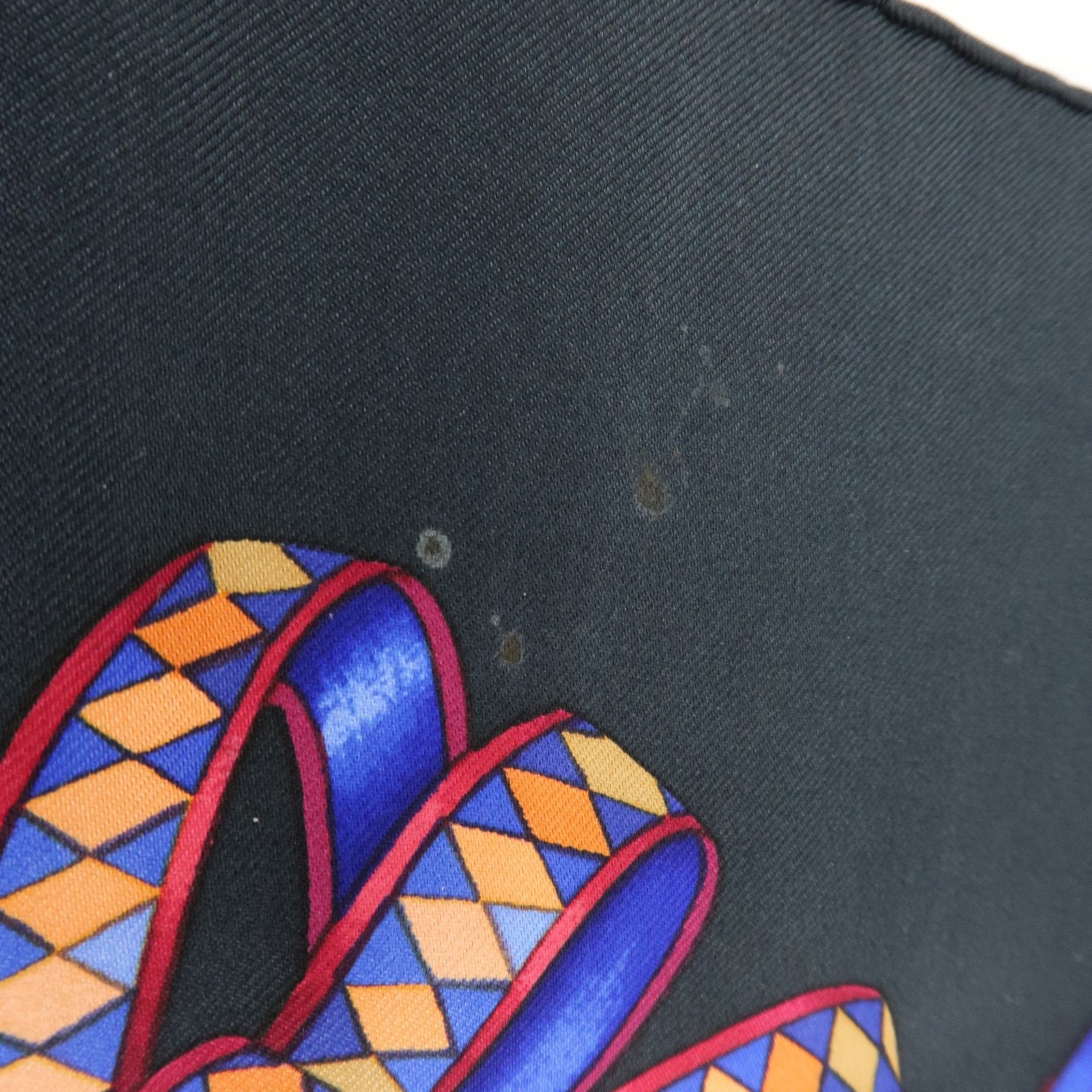 HERMES Carre 90 Silk 100% Scarf LES RUBANS DU CHEVAL Black