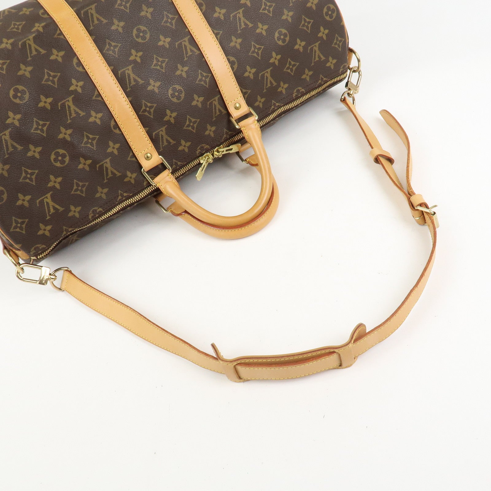 Louis Vuitton Monogram Keep All Bandouliere 50 Boston Bag M41416