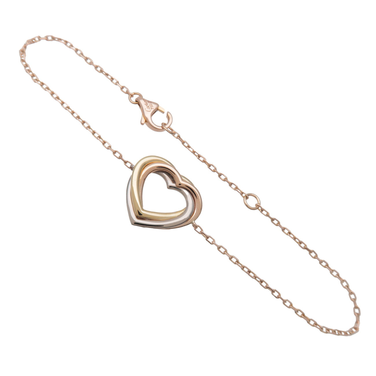 Cartier Trinity Heart Bracelet K18 750 Yellow/White/Rose Gold