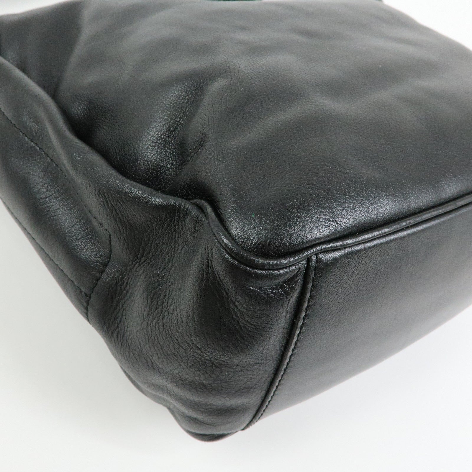 CELINE Leather Toggle Belt Shoulder Bag Crossbody Bag Black