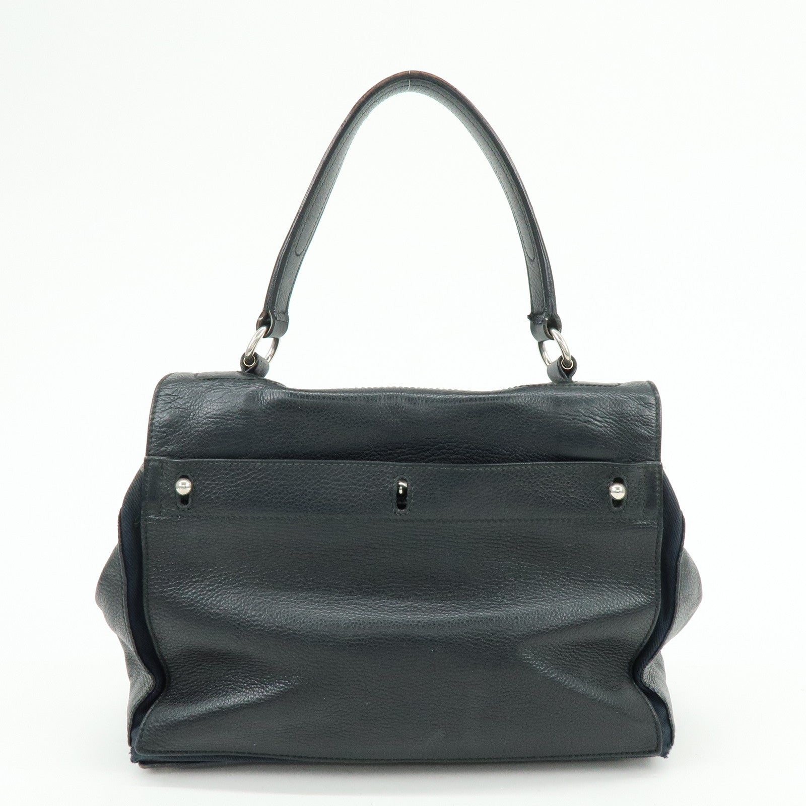 SAINT LAURENT PARIS Muse Two Calf Leather Hand Bag Black 229080