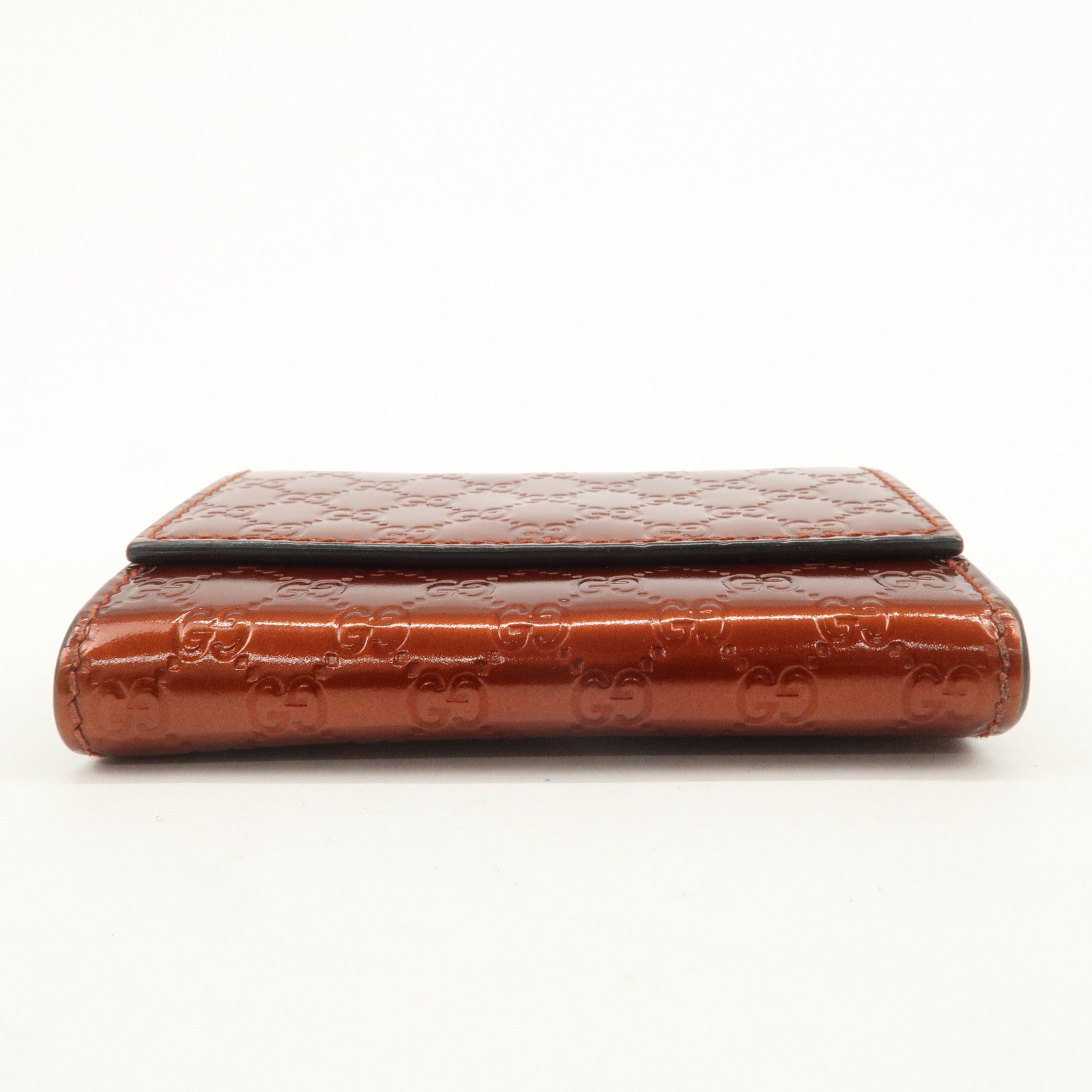 GUCCI Micro Guccissima Leather Coin Case Coin Purse Orange 295845