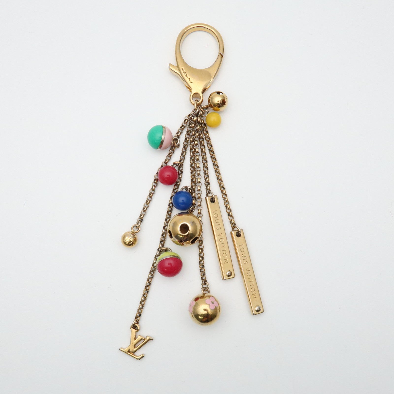 Louis Vuitton Porte Cles Grelots Bag Charm Gold Multicolor M62227