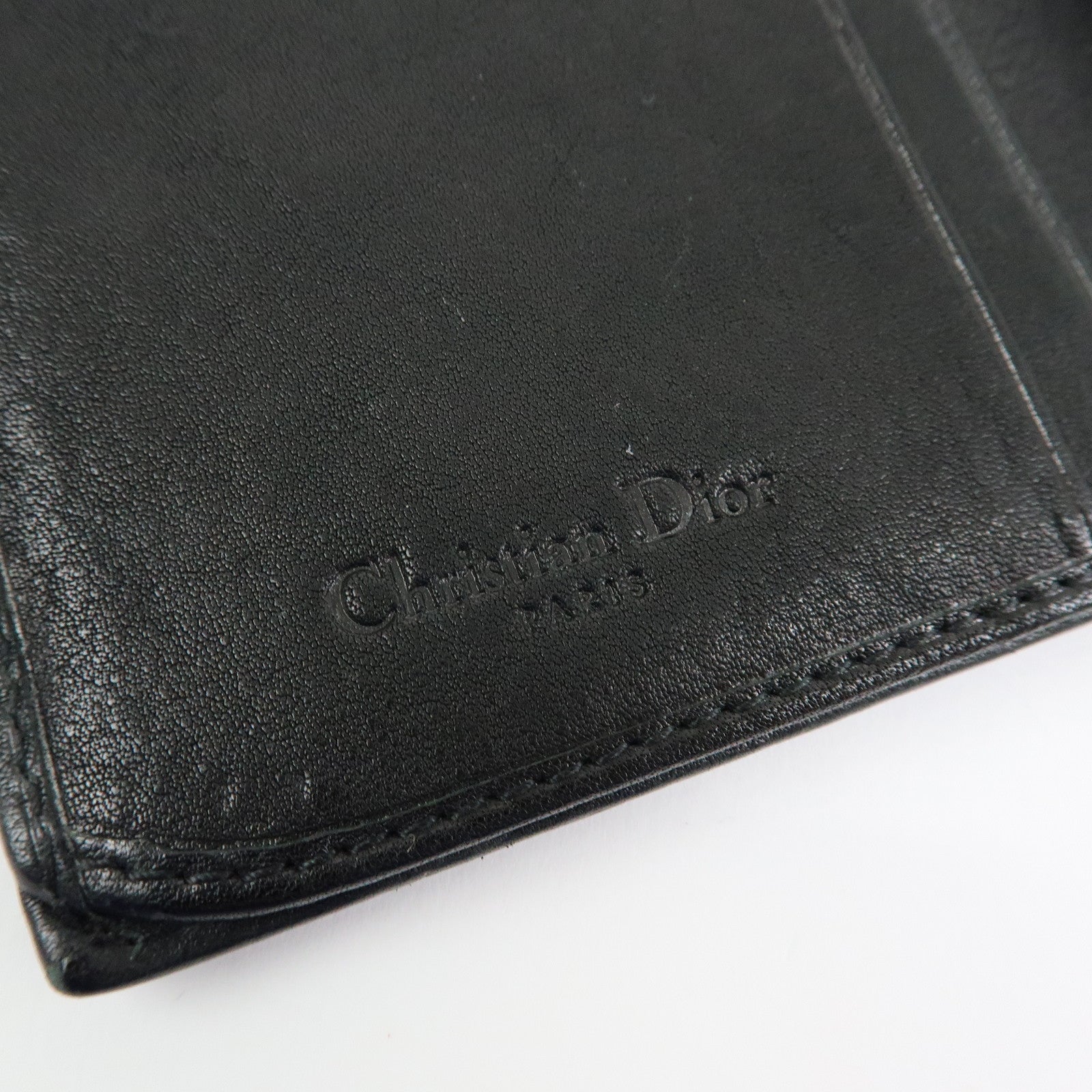Christian Dior Gaucho Leather Long Wallet Belt Black