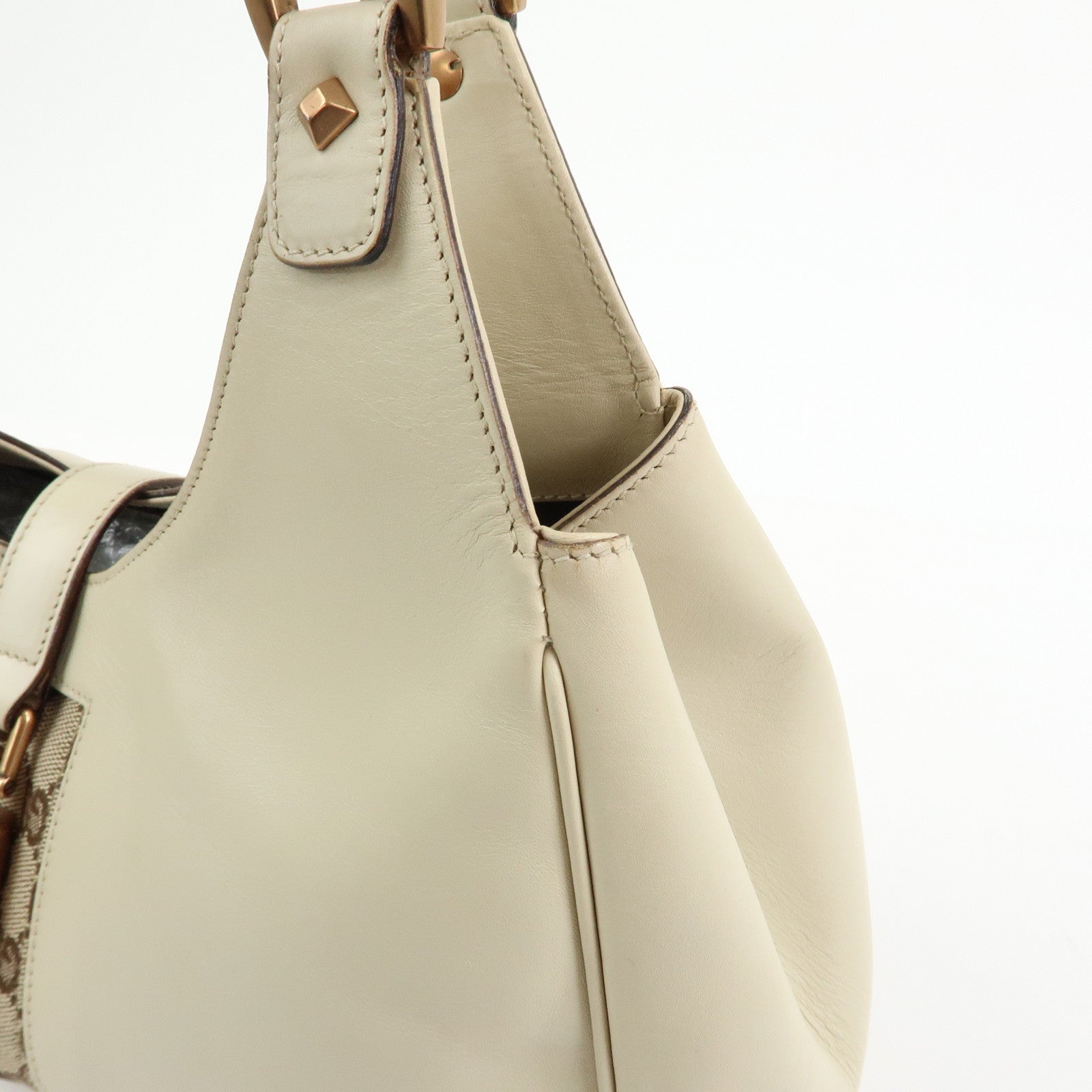 GUCCI New Jackie GG Canvas Leather Shoulder Bag Hand Bag 124407