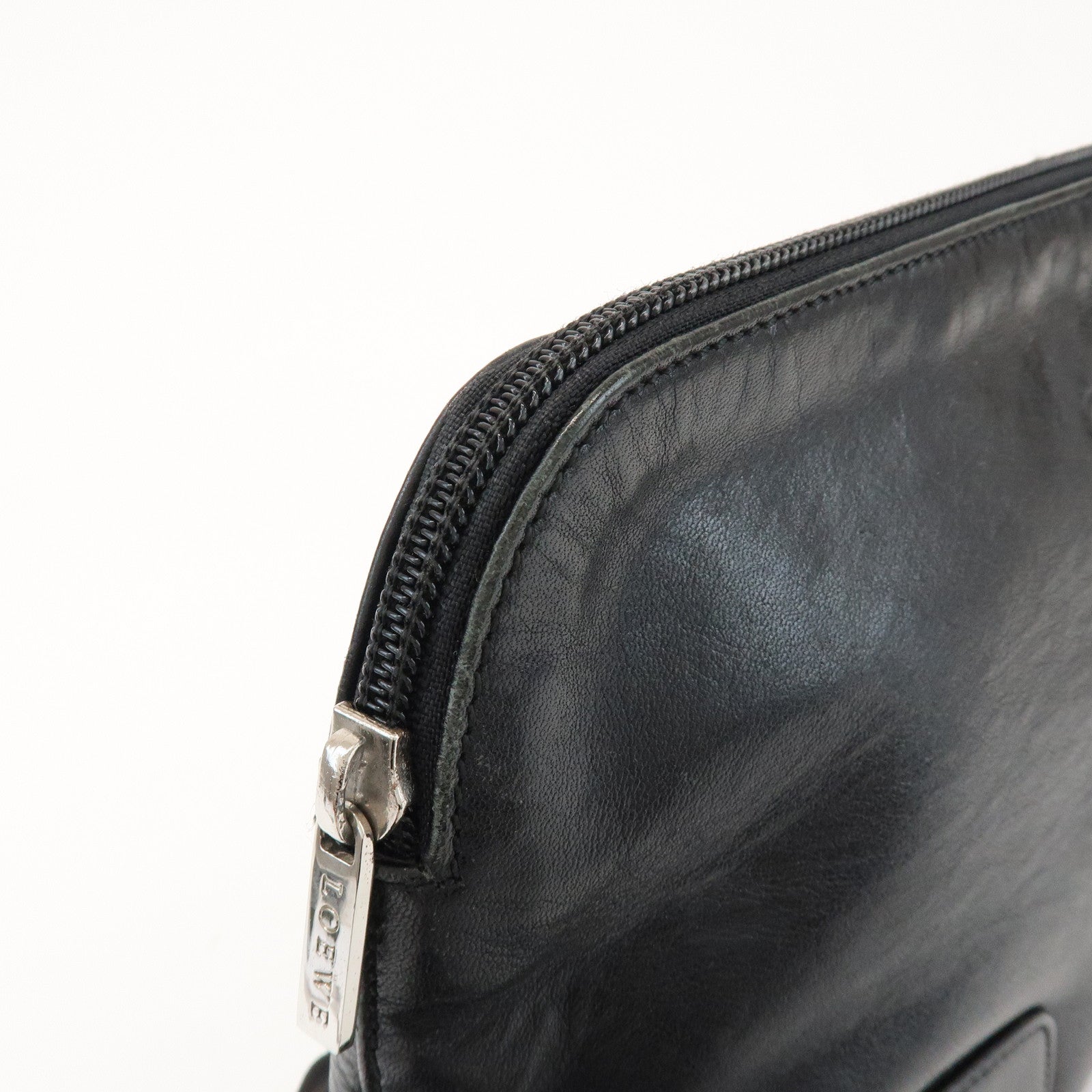 LOEWE Anagram Logo Leather Clutch Bag Black