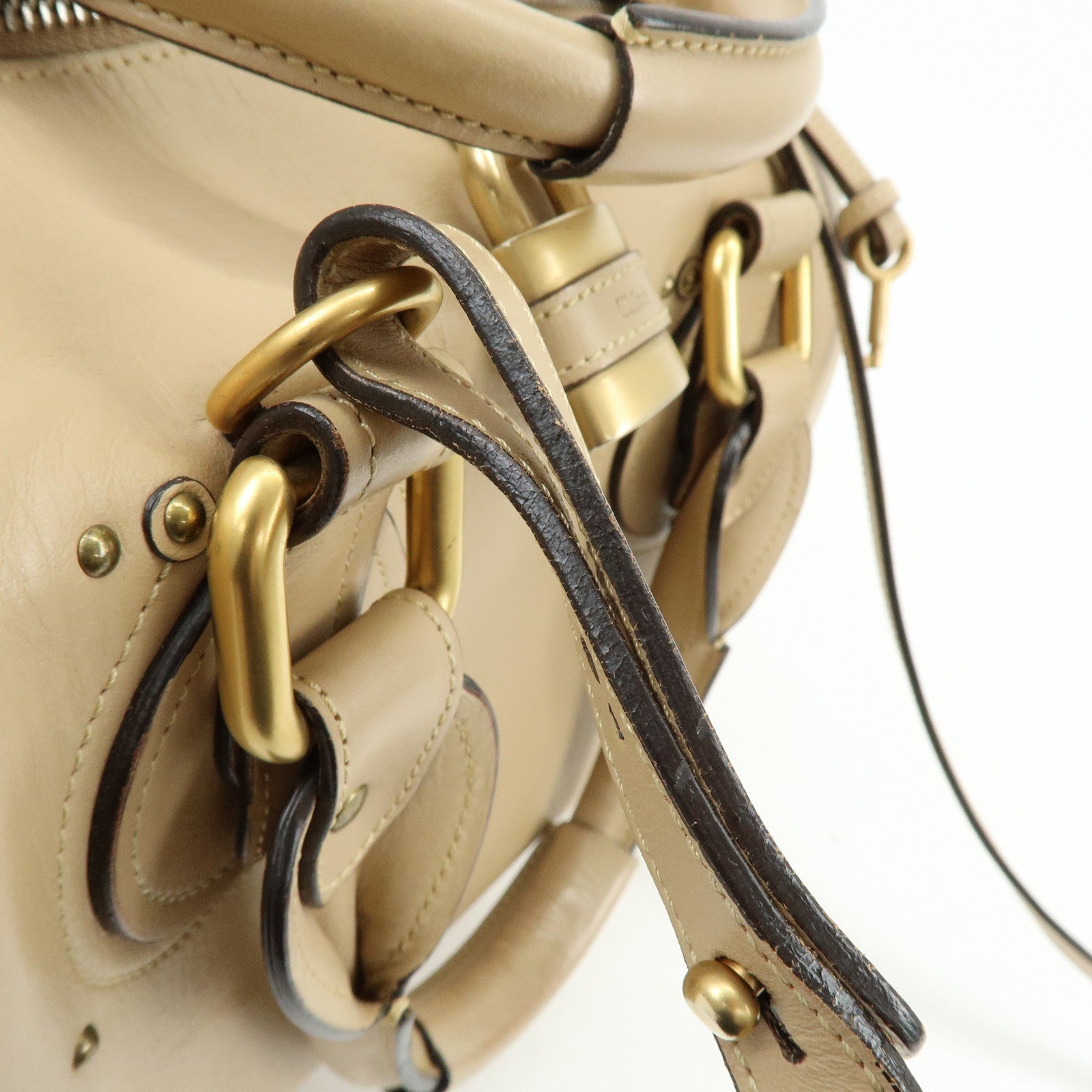 Chloe Paddington Leather 2Way Bag Shoulder Bag Shoulder Bag Beige