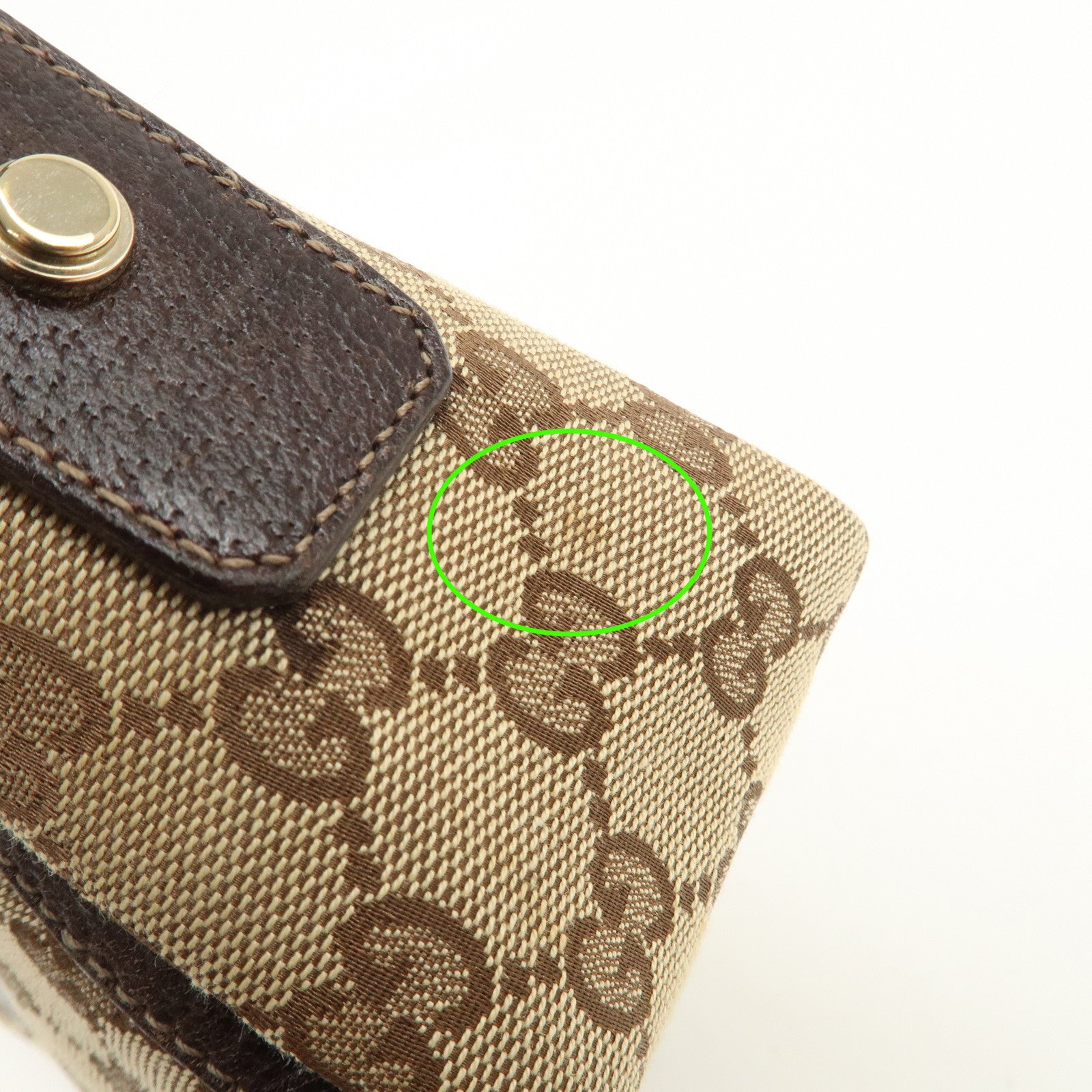 GUCCI Abbey GG Canvas Leather Shoulder Bag Hand Bag Beige 130939