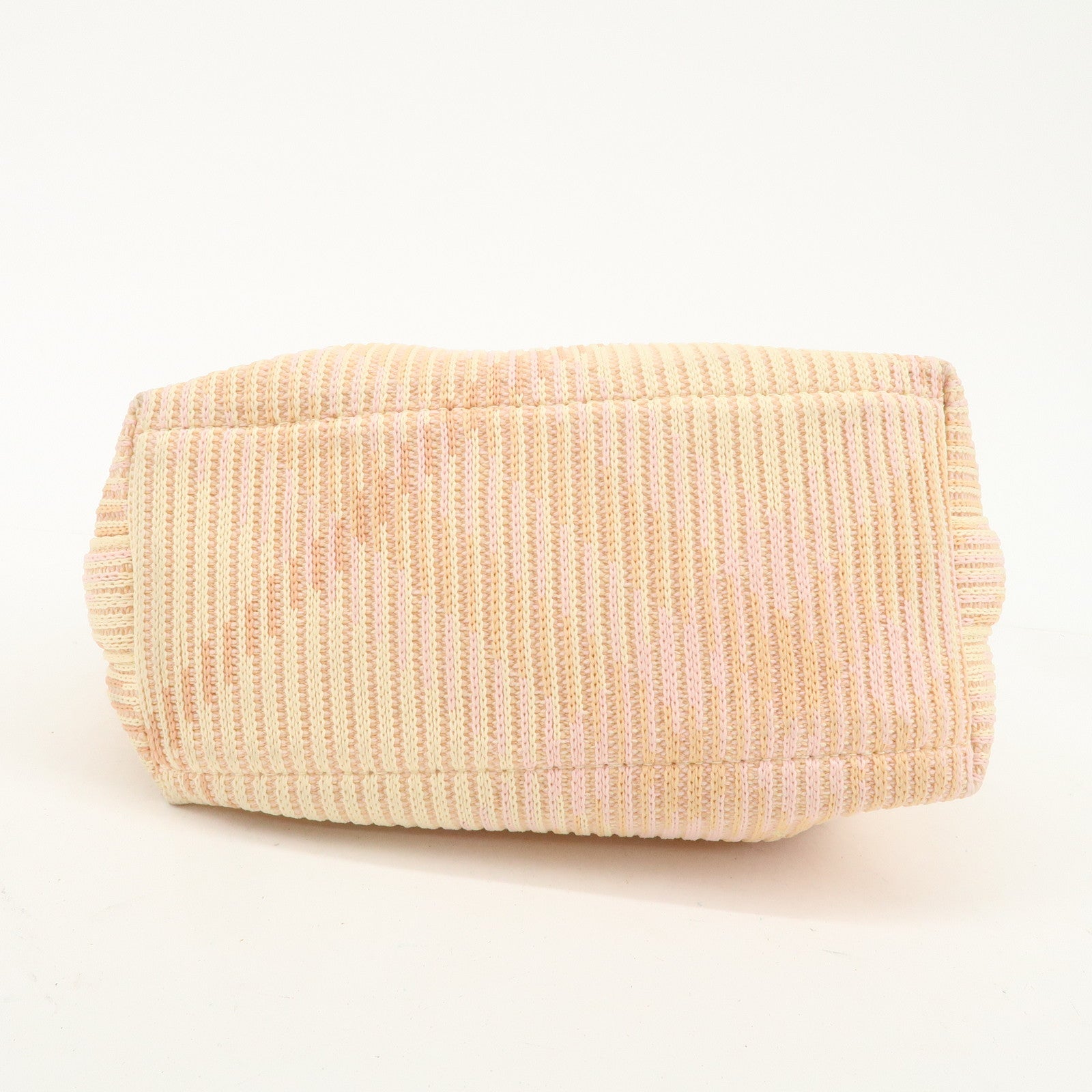 BURBERRY Cotton Mini Peg Duffle Hand Bag Beige Pink Yellow Used