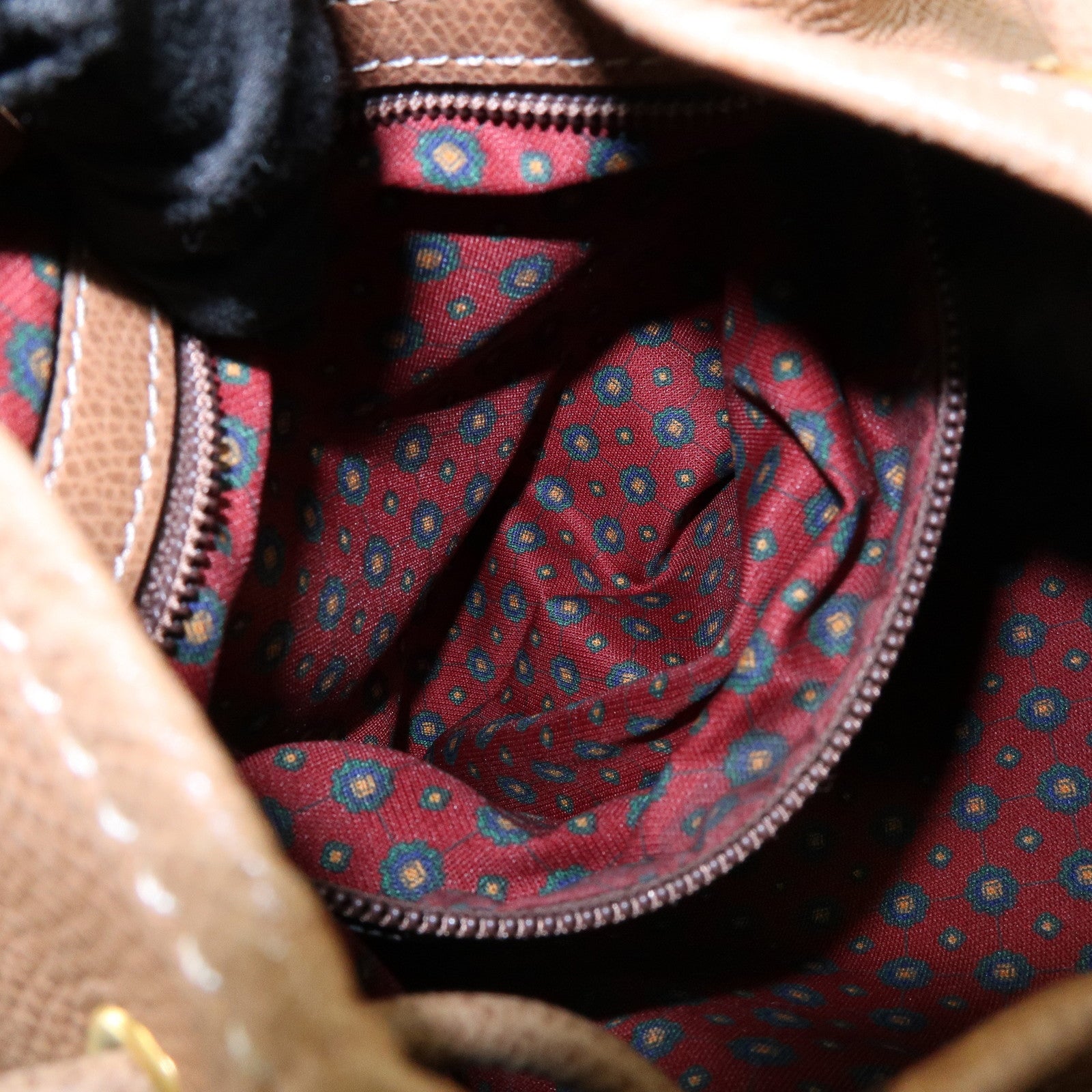 LOEWE Anagarm Leather Drawstring Shoulder Bag Brown