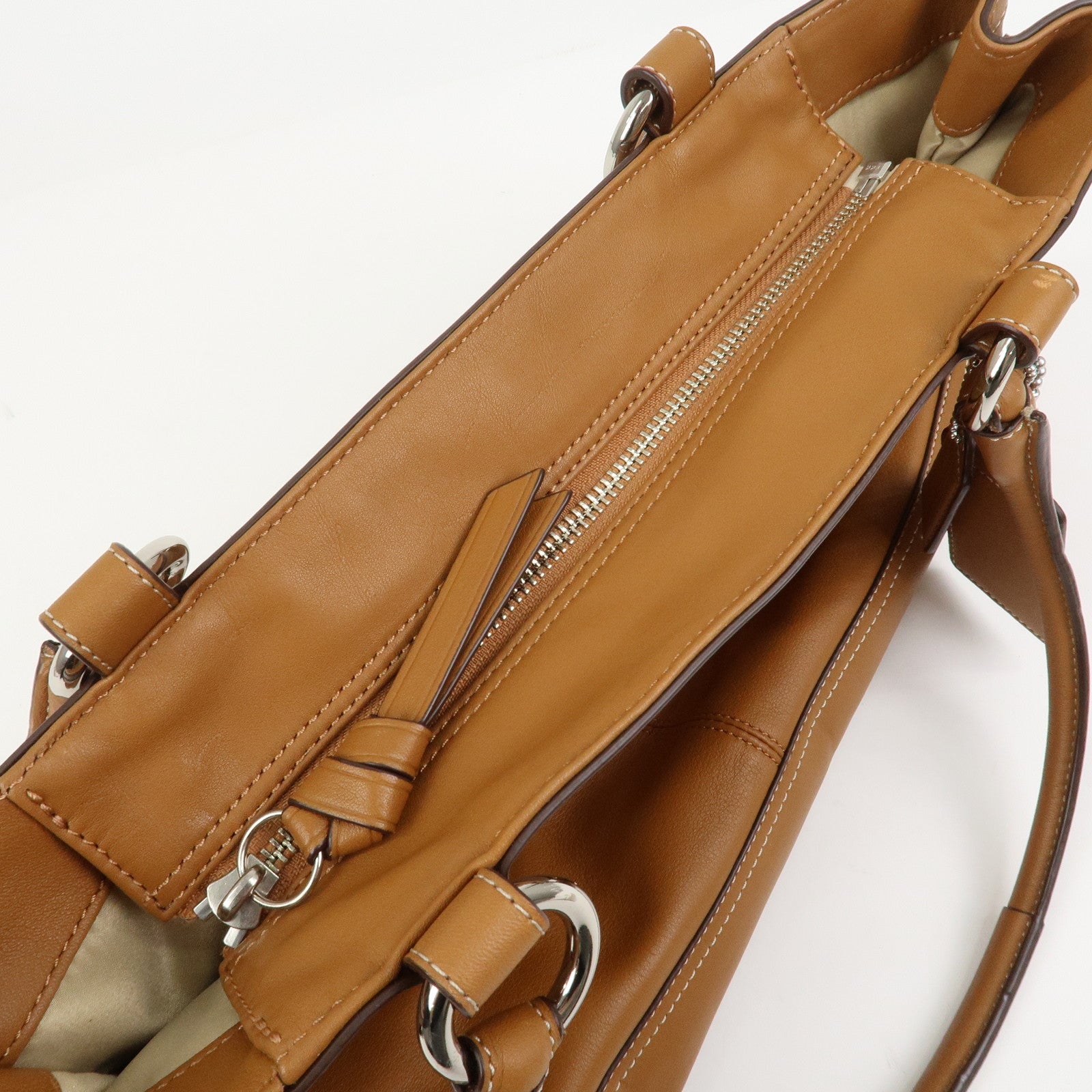 COACH Signature Canvas Leather Set of 2 Hand Bag Black Brown