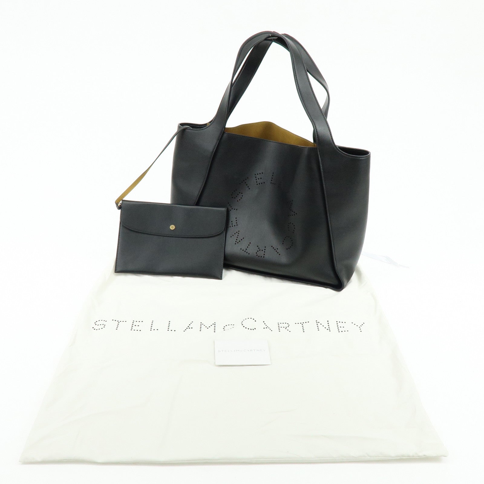 STELLA MCCARTNEY Faux Leather Vegan Leather Tote Bag Black