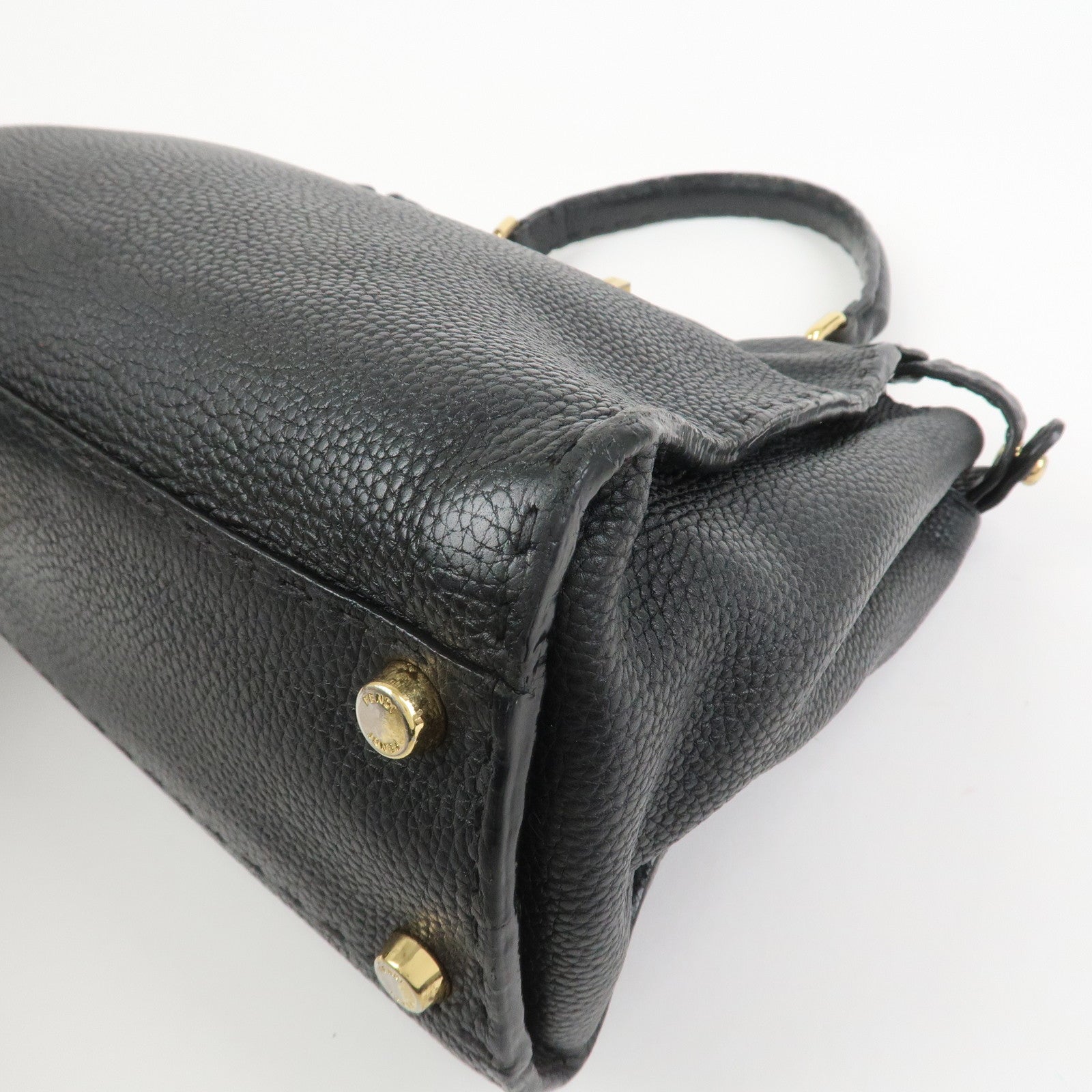 FENDI Selleria Peekaboo Leather 2Way Bag Hand Bag Shoulder Bag