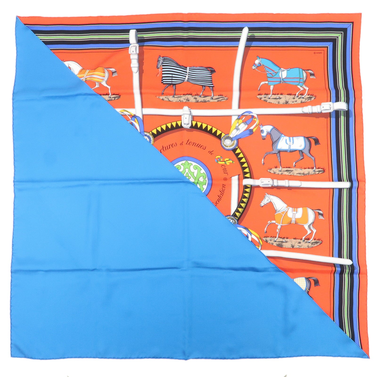 HERMES Carre 90 Silk 100% Couvertures et Tenues de Jour Scarf Red