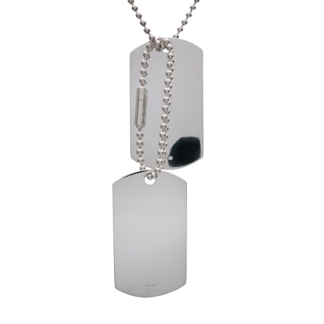 GUCCI Dog Tag Ball Chain Necklace SV925 Silver