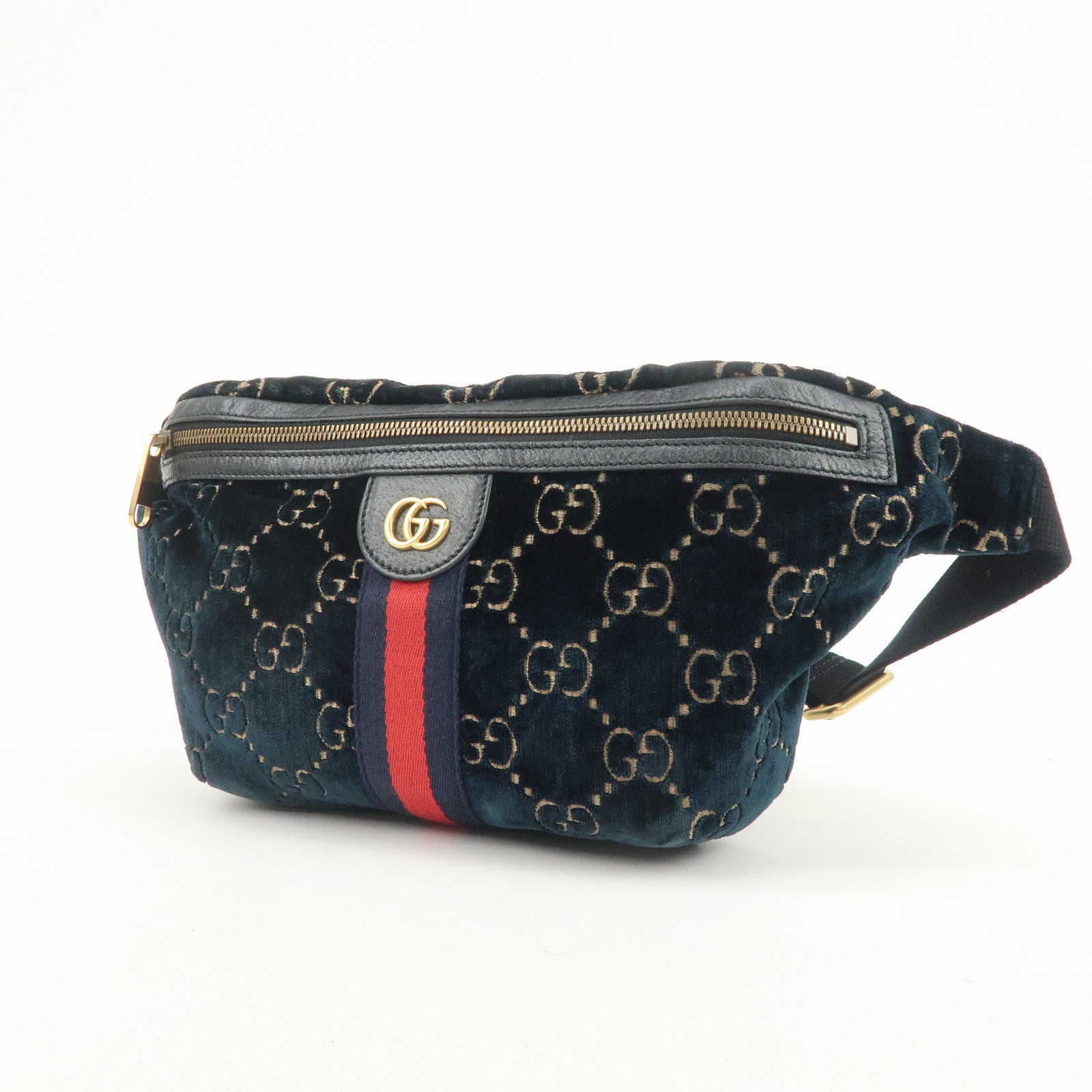 GUCCI Ophidia GG Velvet Leather Waist Bag Crossbody Bag 574968