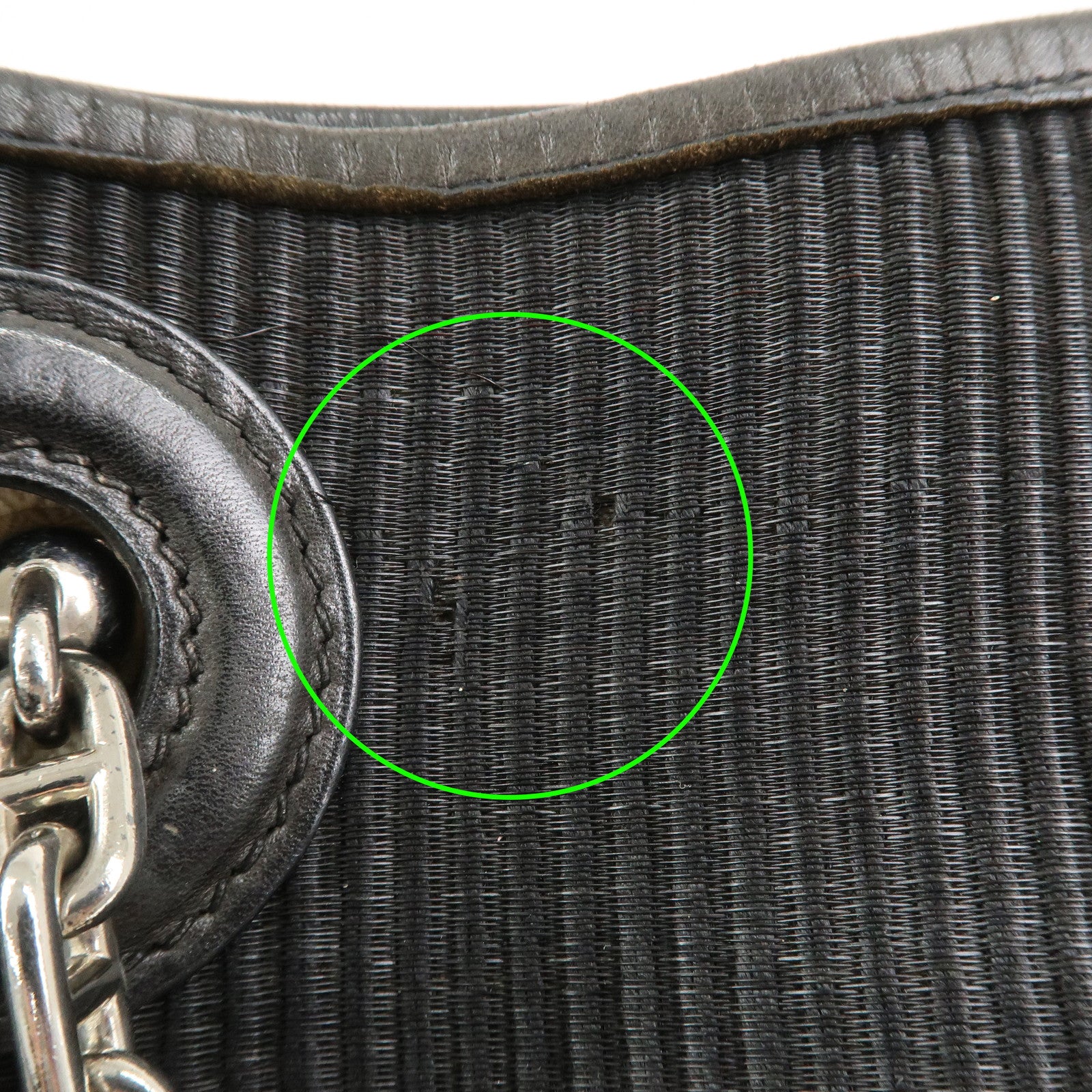 HERMES Vespa PM Crinolin Leather Shoulder Bag C Stamped Black