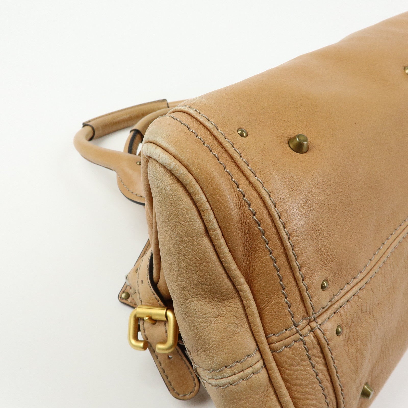 Chloe Paddington Leather Medium Shoulder Bag Boston Bag Light Brown
