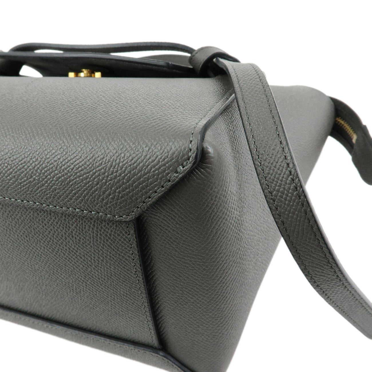 CELINE Belt Bag Calf Leather Micro 2WAY Hand Bag Shoulder Bag Grey