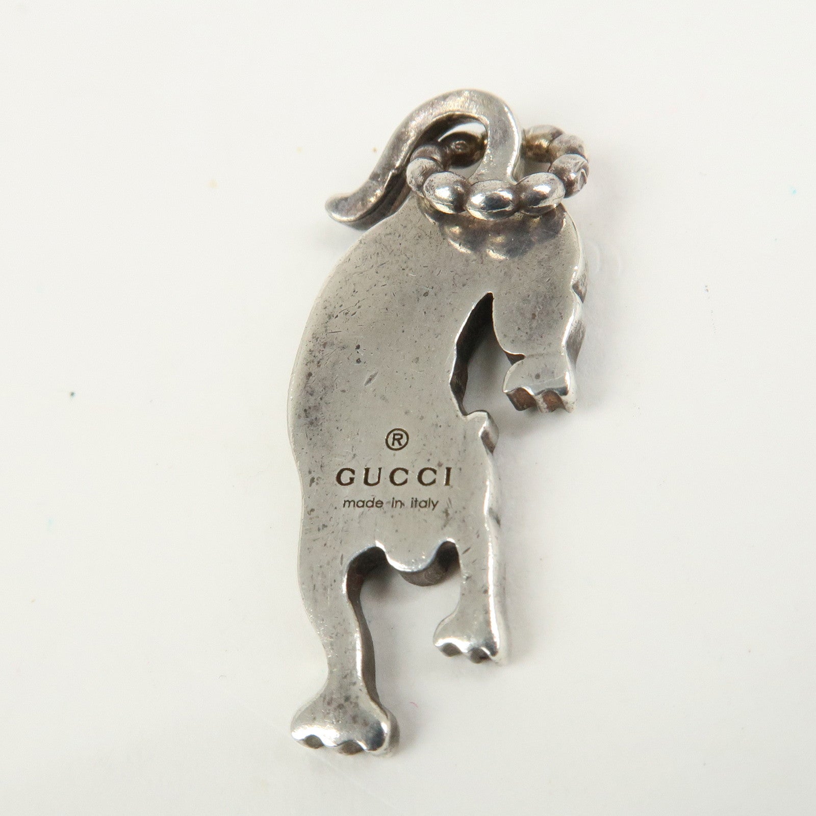 GUCCI Tiger Motif Pendant Top SV925 Silver Green