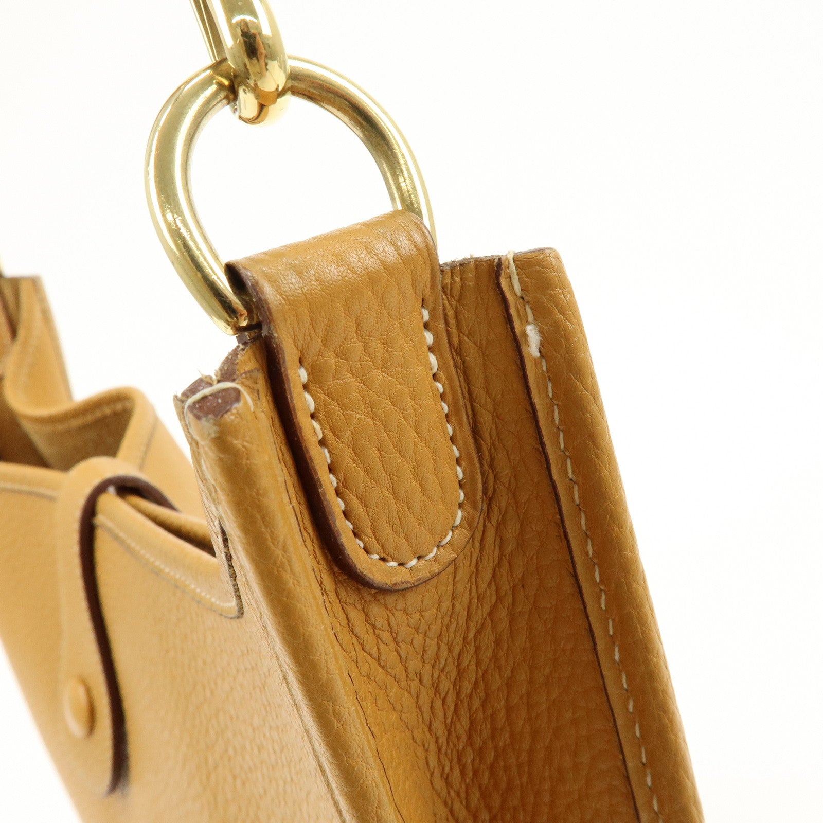 HERMES Evelyne 1GM Taurillon Clemence Shoulder Bag ◯Y Stamped Brown