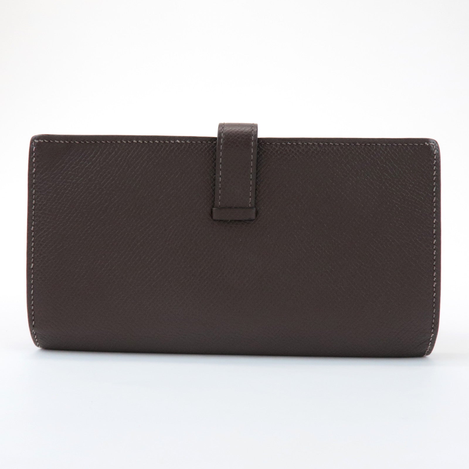 HERMES Veau Epsom Leather Bﾃｩarn Soufflet Long Wallet Chocolat
