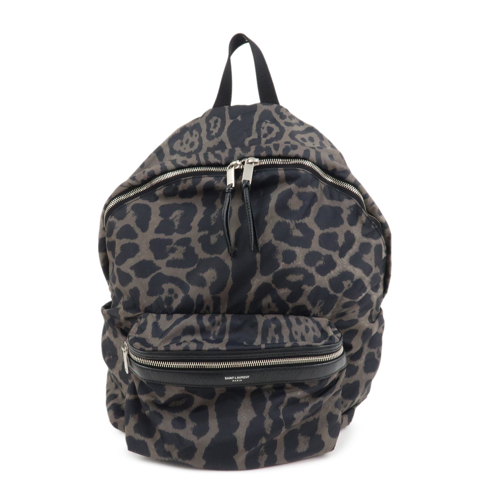 SAINT LAURENT PARIS Nylon Leather Foldable Backpack Bodybag Black 524974