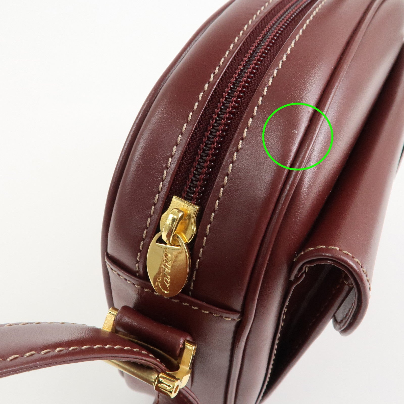 Cartier Must Line Calf Leather Shoulder Bag Burgundy