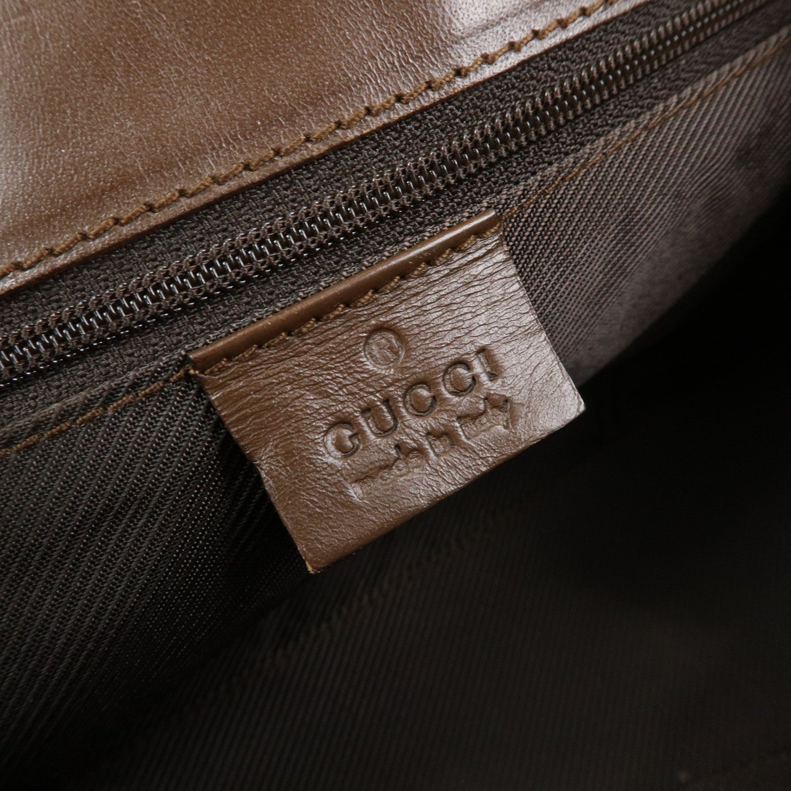 GUCCI Jackie GG Canvas Leather Shoulder Bag Beige Brown 002.1067