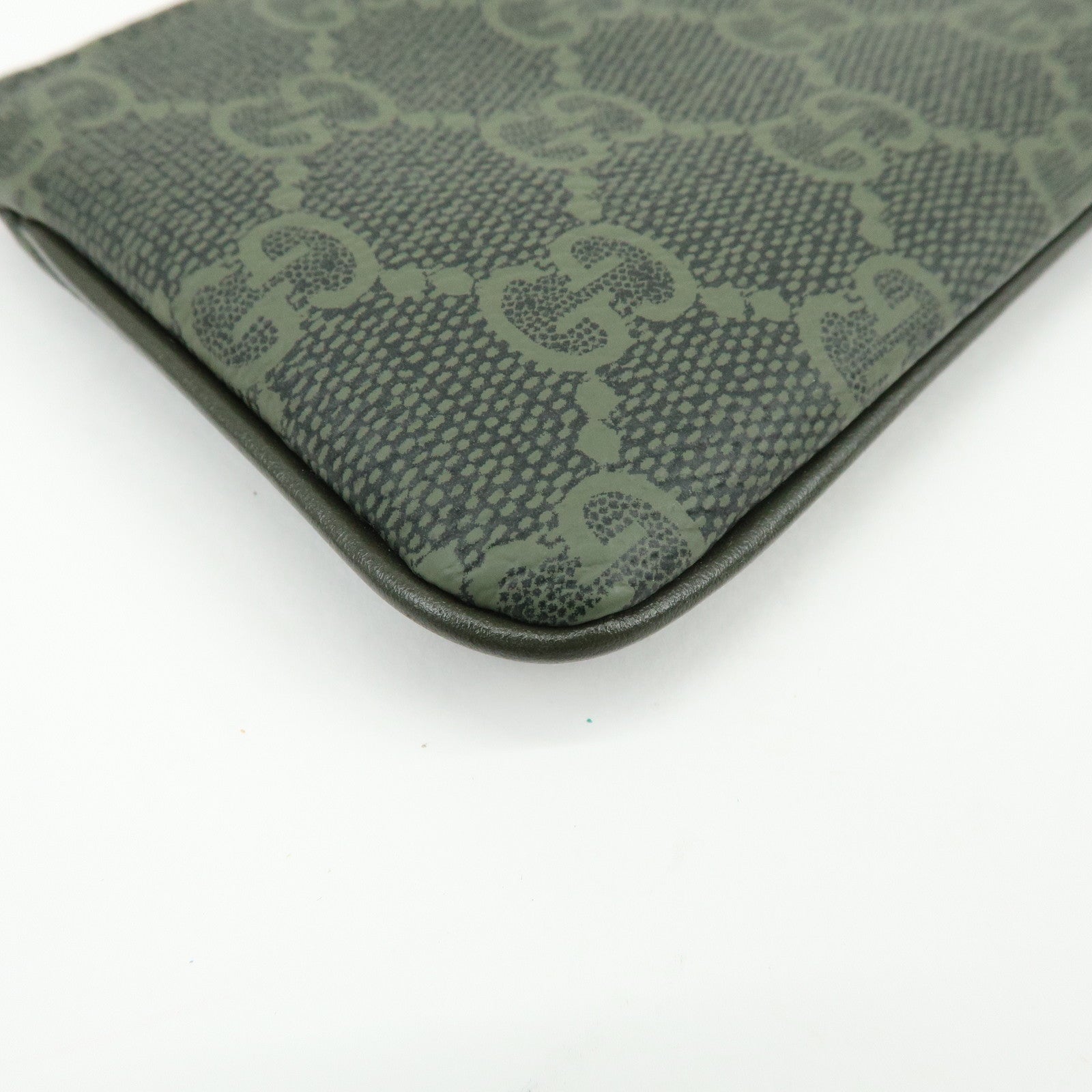GUCCI Trim GG Supreme PVC Coin Case Card Case Khaki