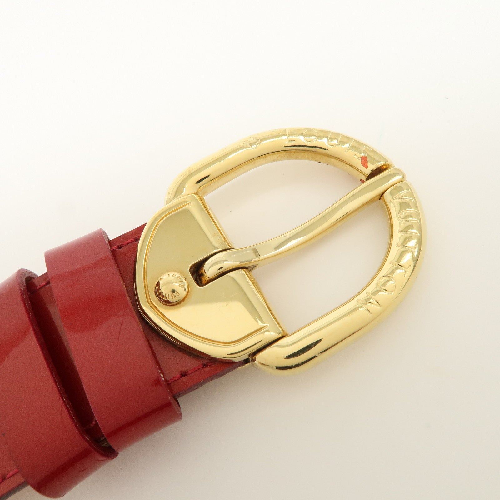 Louis Vuitton Monogram Vernis Ceinture Carre Belt 90/36 Red M6980